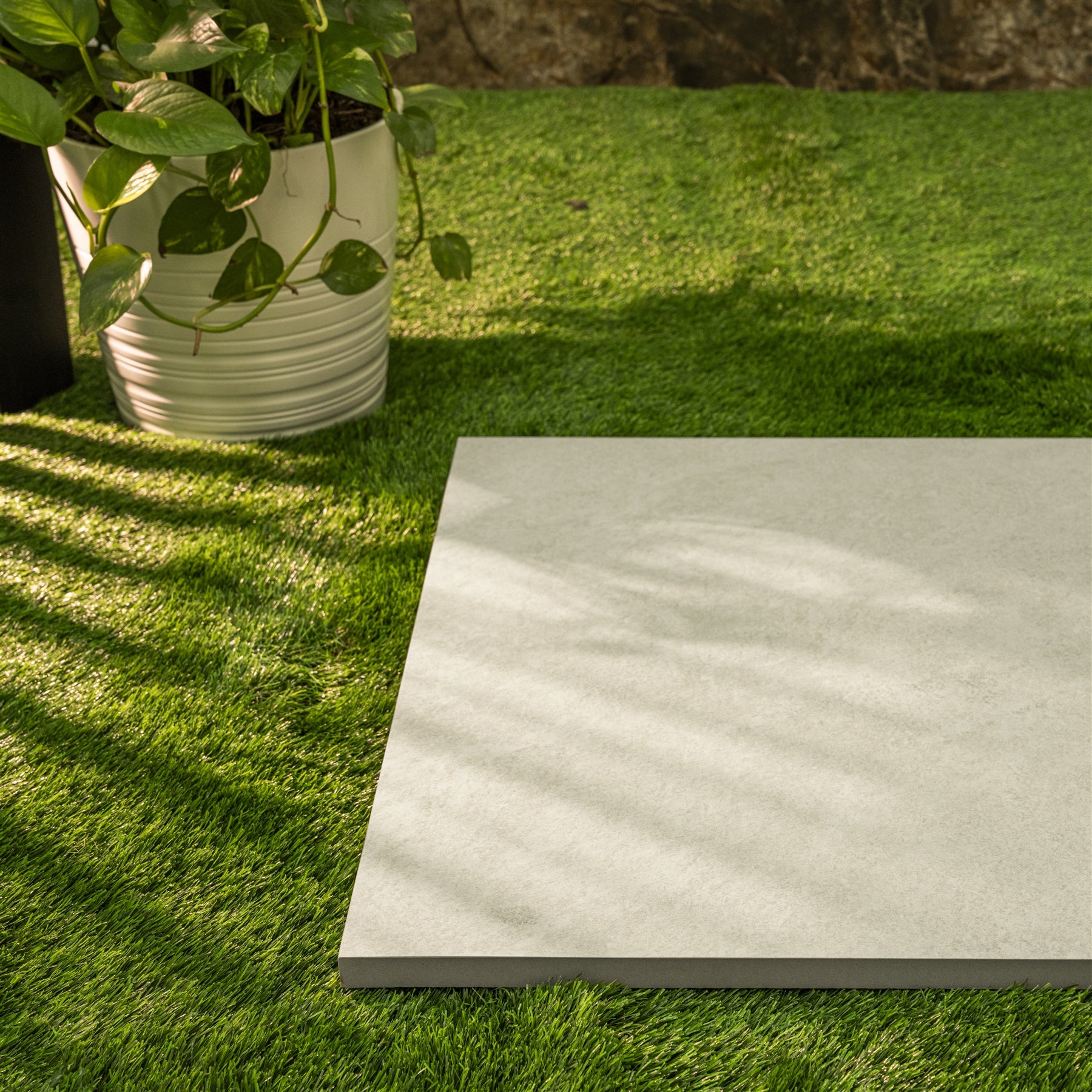 Quartz White Stone Look Porcelain Tile 60x120cm 20mm Thickness