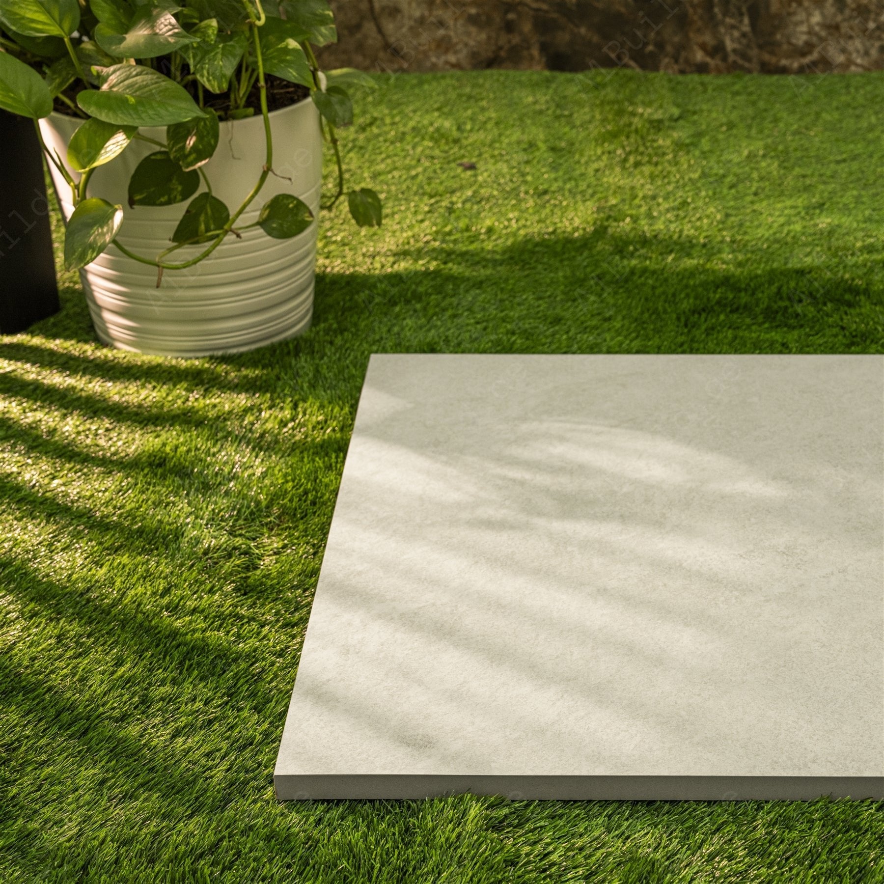 Quartz White Stone Look Porcelain Tile 60x120cm 20mm Thickness