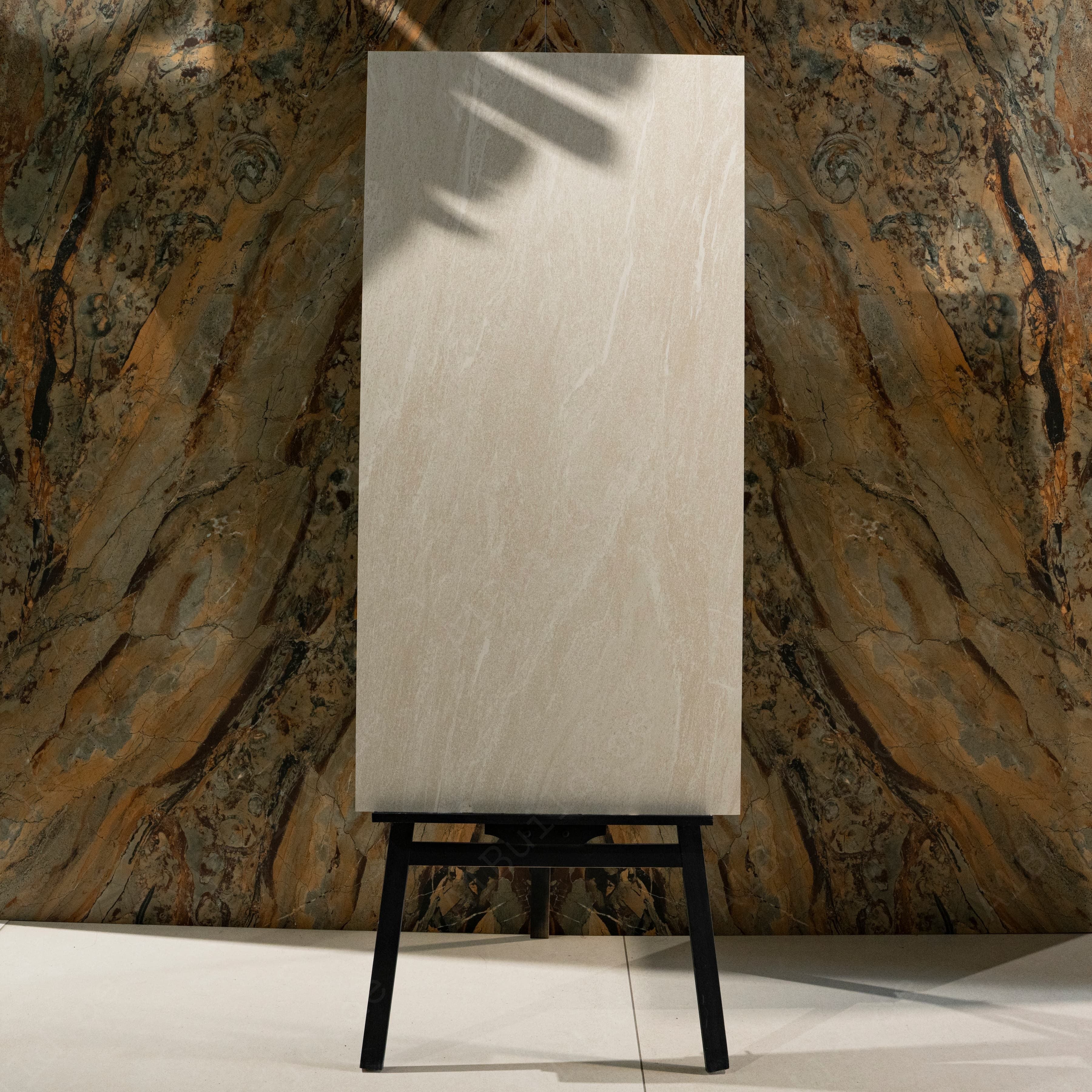 Nortstone Ivory Matte Porcelain Tile 60x120cm | Quartzite Slate Look Large Format Floor & Wall Tile | Natural Stone Effect Flooring UAE