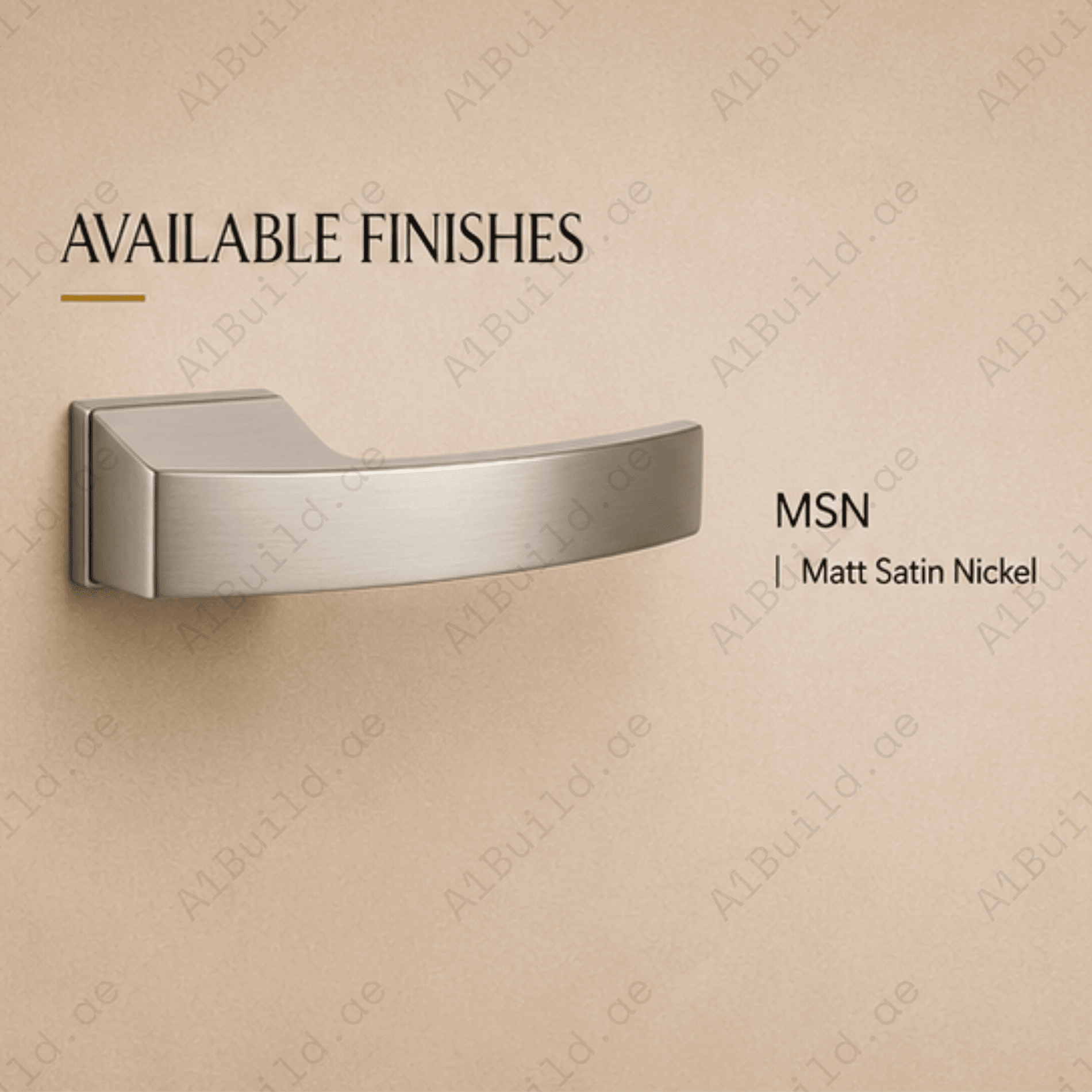 ALA.6017 premium aluminum alloy door lock handle in Matt Satin Nickel finish. Durable modern architectural hardware for homes, hotels, offices, and interiors.