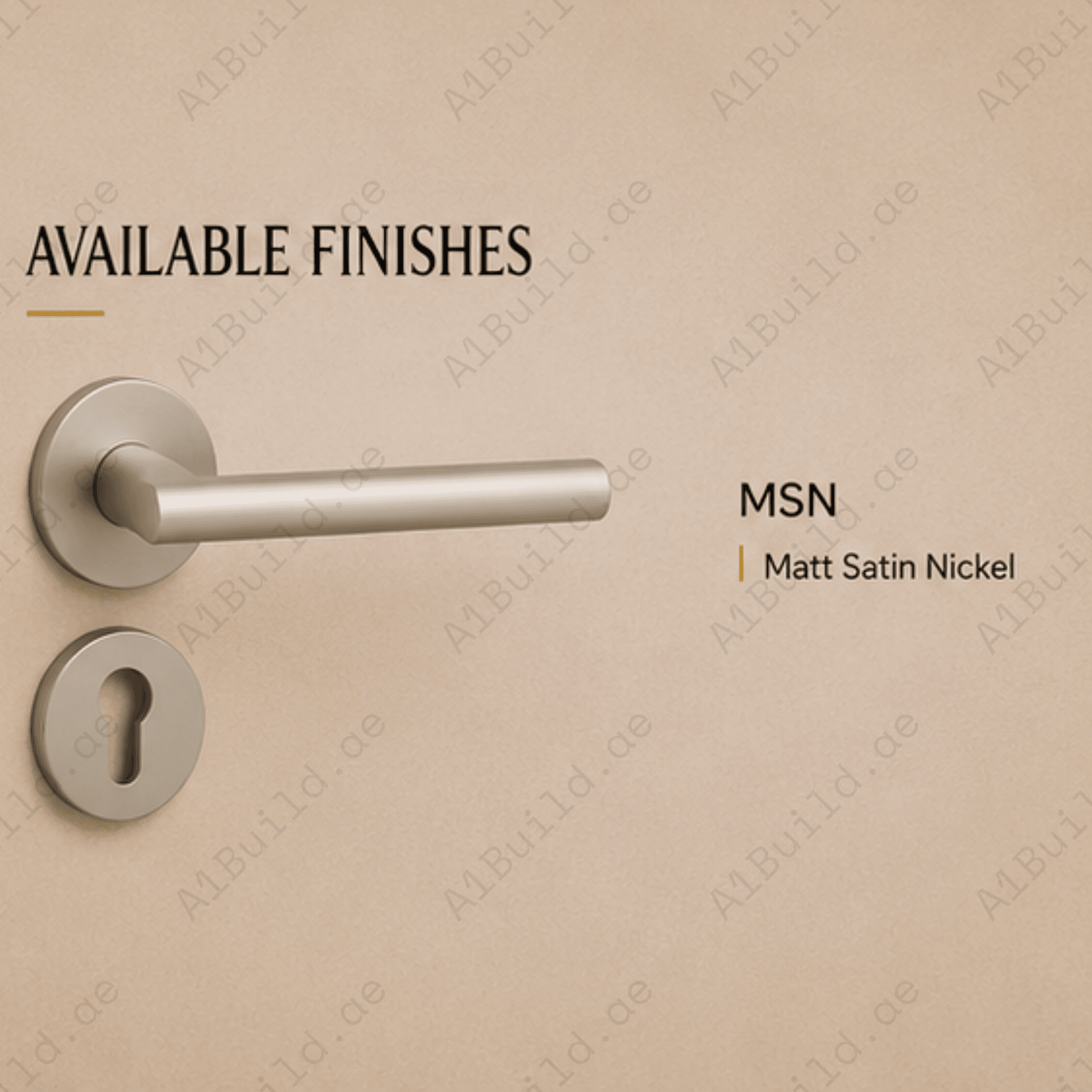 ALA.6239 premium aluminum alloy door lock handle in Matt Satin Nickel finish. Durable architectural hardware for modern homes, hotels, offices, and interiors.