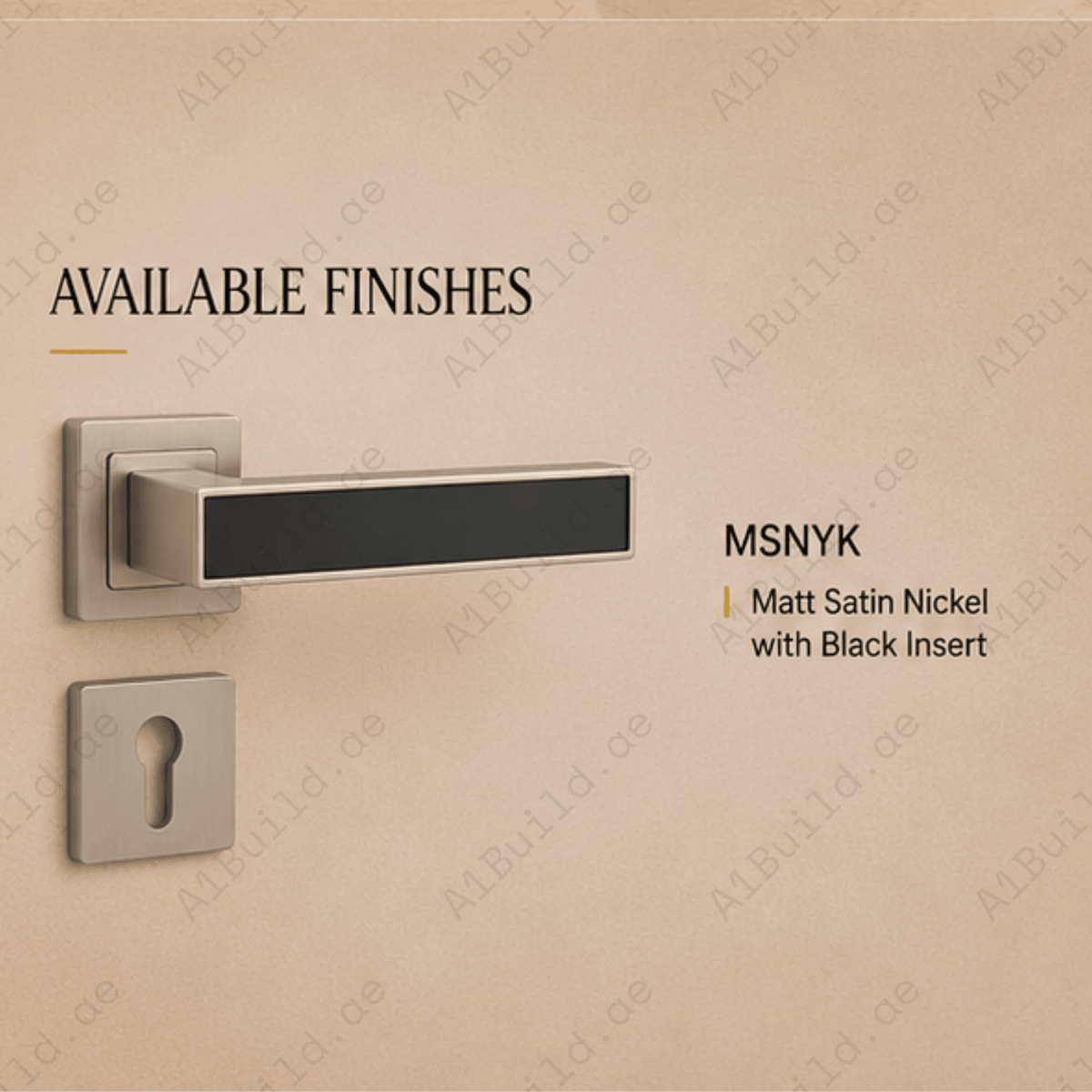 ALA.6501 premium aluminum alloy door lock handle in MSNYK finish. Modern architectural hardware for luxury homes, hotels, offices, and contemporary interiors.