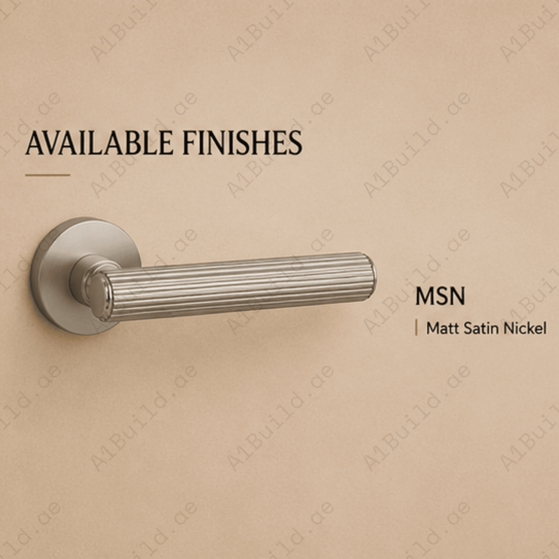 ALA.6515 premium aluminum alloy door lock handle in Matt Satin Nickel finish. Durable architectural hardware for modern homes, hotels, offices, and interiors.