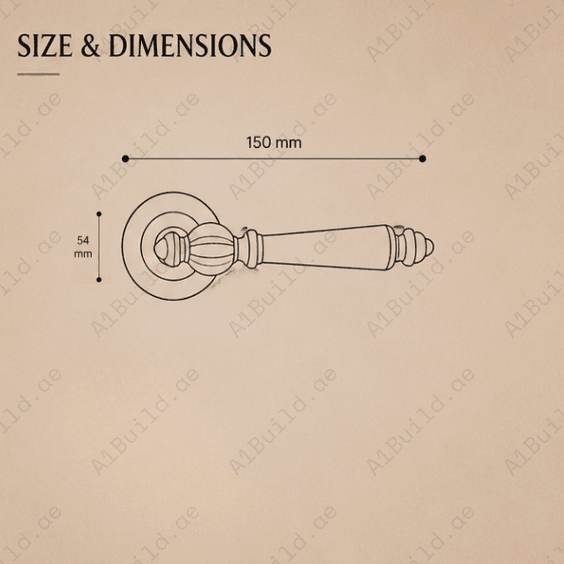 ALA.6538 premium aluminum alloy door lock handle in Matt Satin Brass finish. Modern architectural hardware for luxury homes, hotels, offices, and interiors.