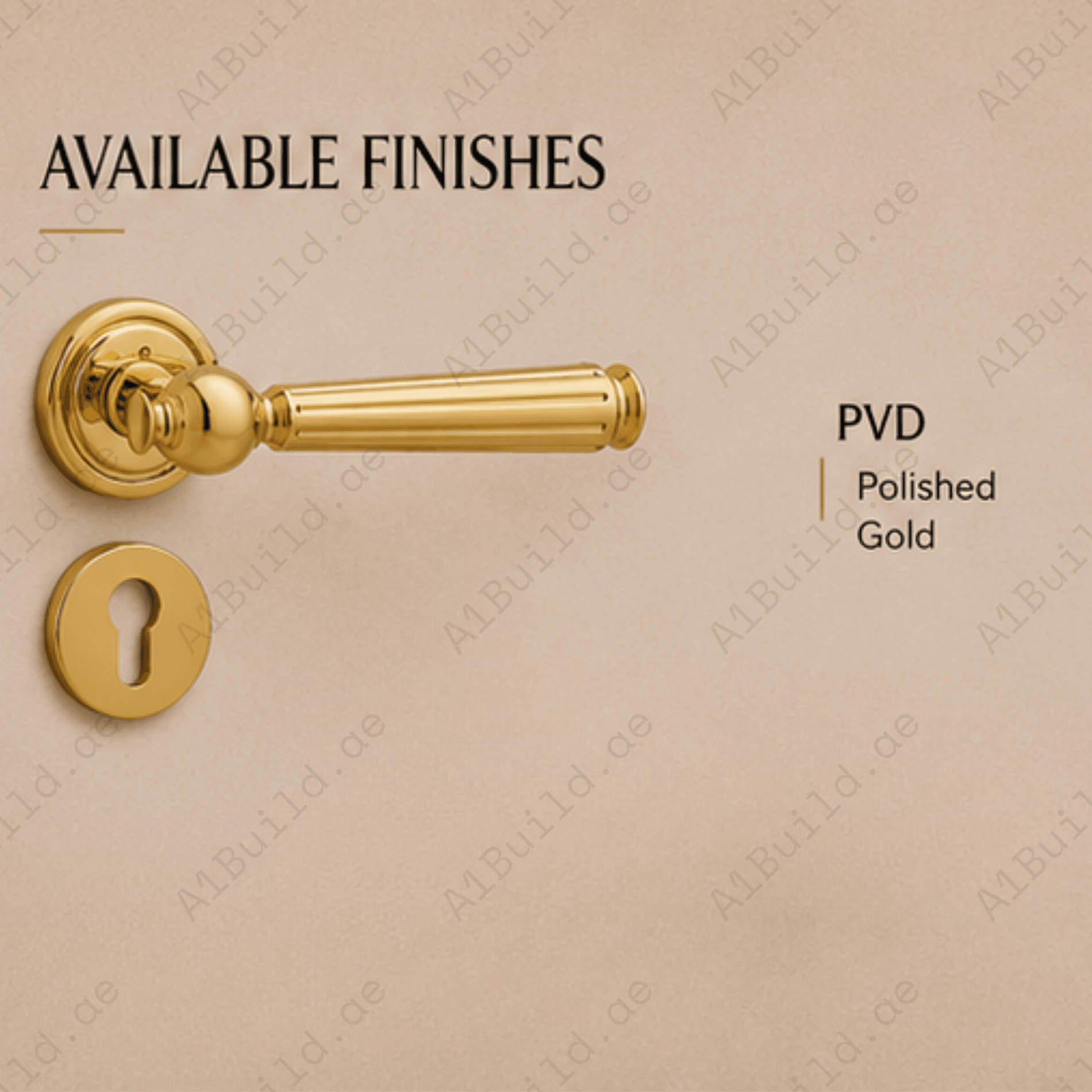 ALA.6539 premium aluminum alloy door lock handle with PVD finish. Durable architectural hardware with advanced surface protection for modern interiors.