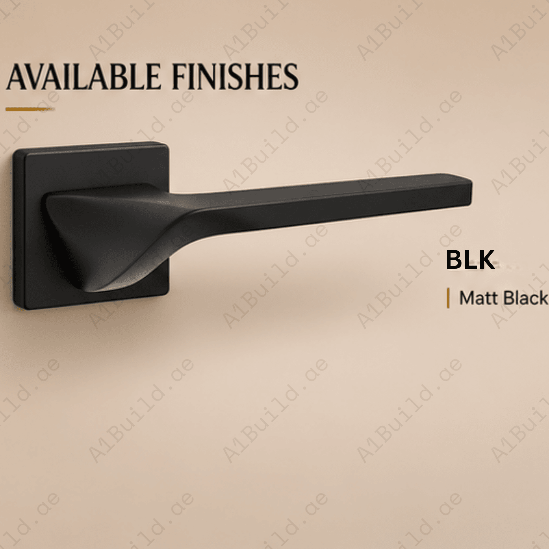 ALA.6589 premium aluminum alloy door lock handle in Black finish. Modern architectural hardware for luxury homes, hotels, offices, and contemporary interiors.
