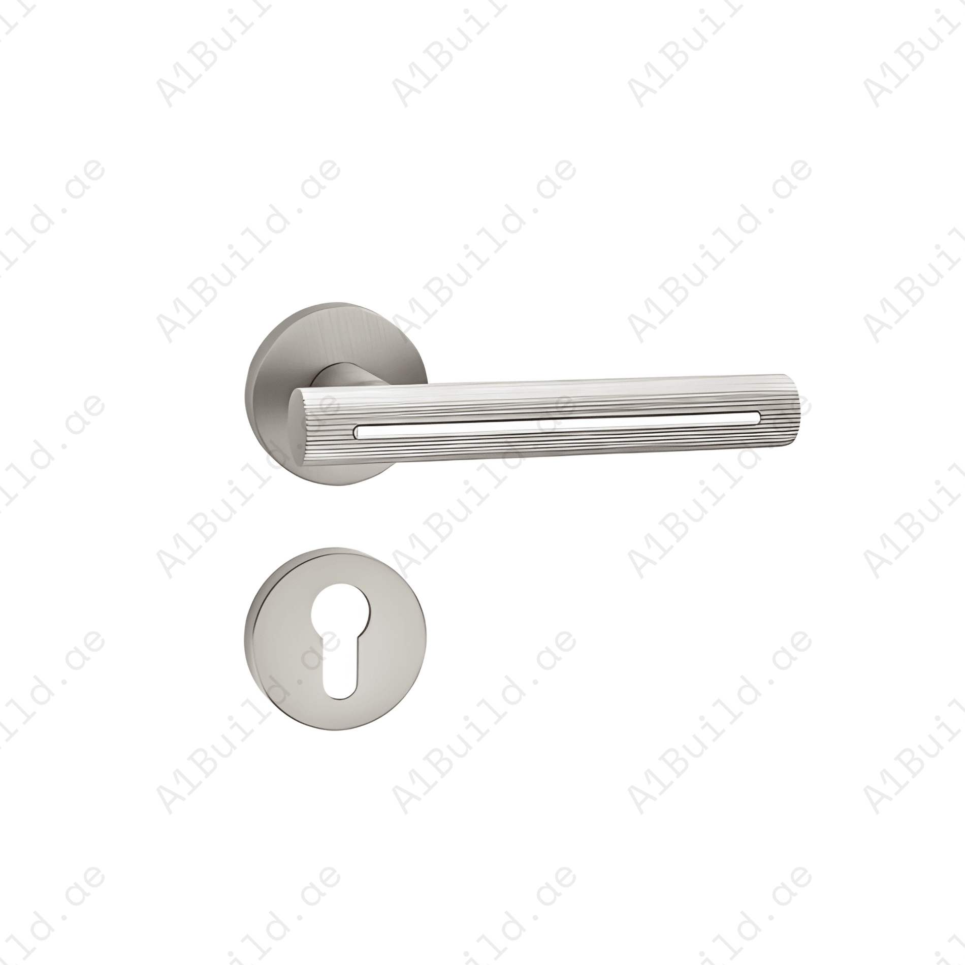 ALA.6691 premium aluminum alloy door lock handle in Matt Satin Nickel Chrome Plated finish. Modern architectural hardware for homes, hotels, and offices.