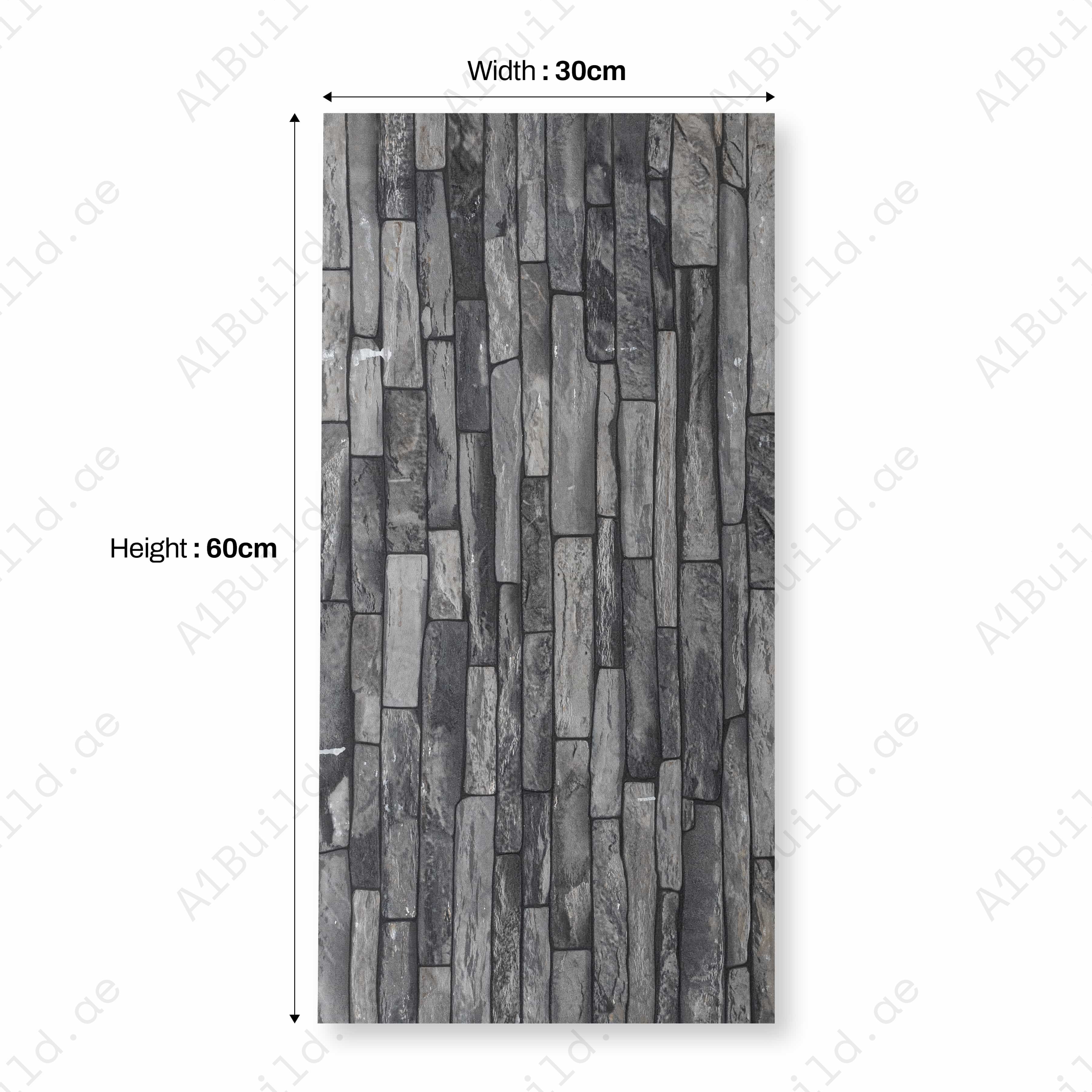 AL GRIS 3D Matt 30x60cm Ceramic Indoor Outdoor Wall Tile
