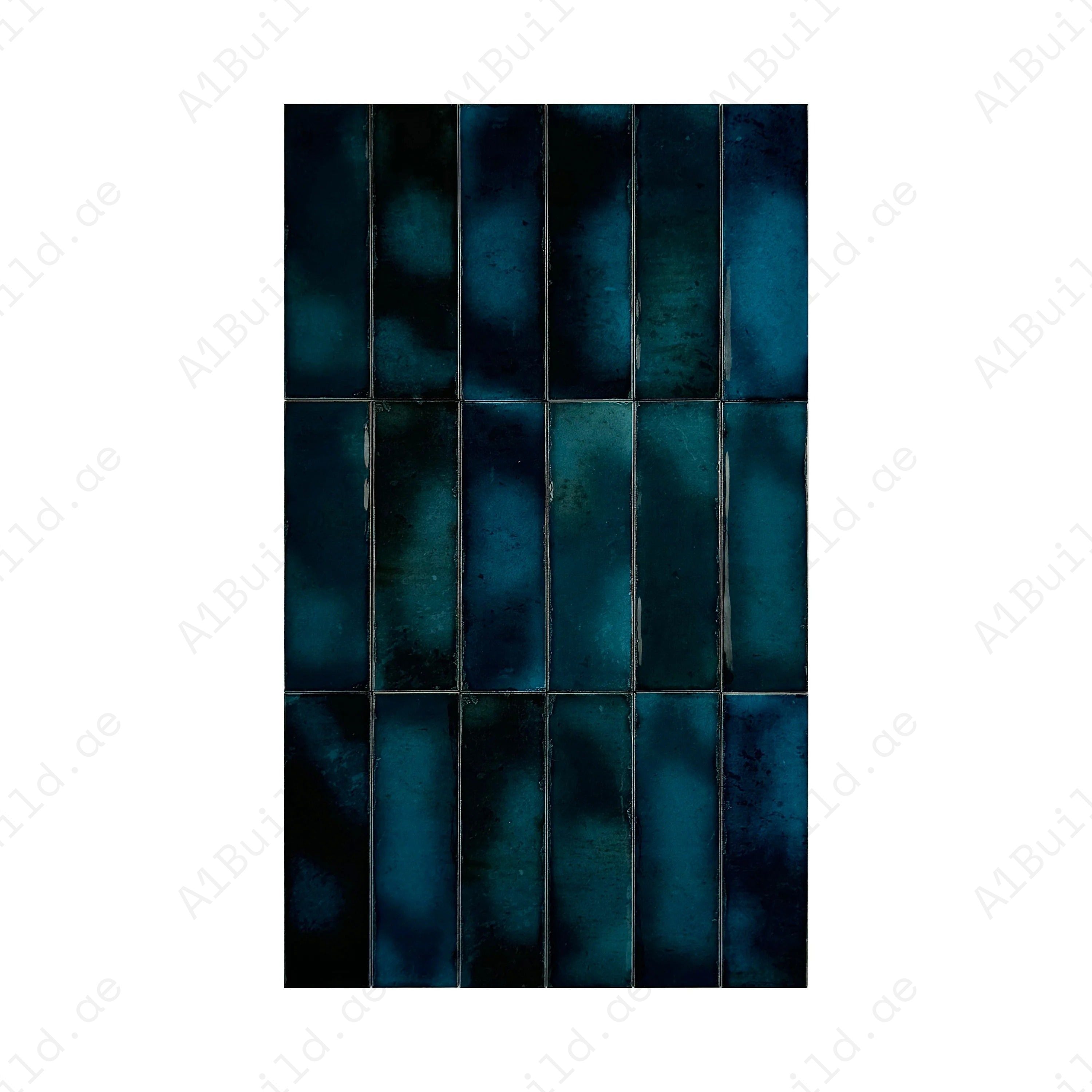 Add elegance with Blue Glossy Glazed Ceramic Artisanal Tile. Durable, scratch-resistant, waterproof, and versatile for walls, floors, kitchens, and bathrooms.