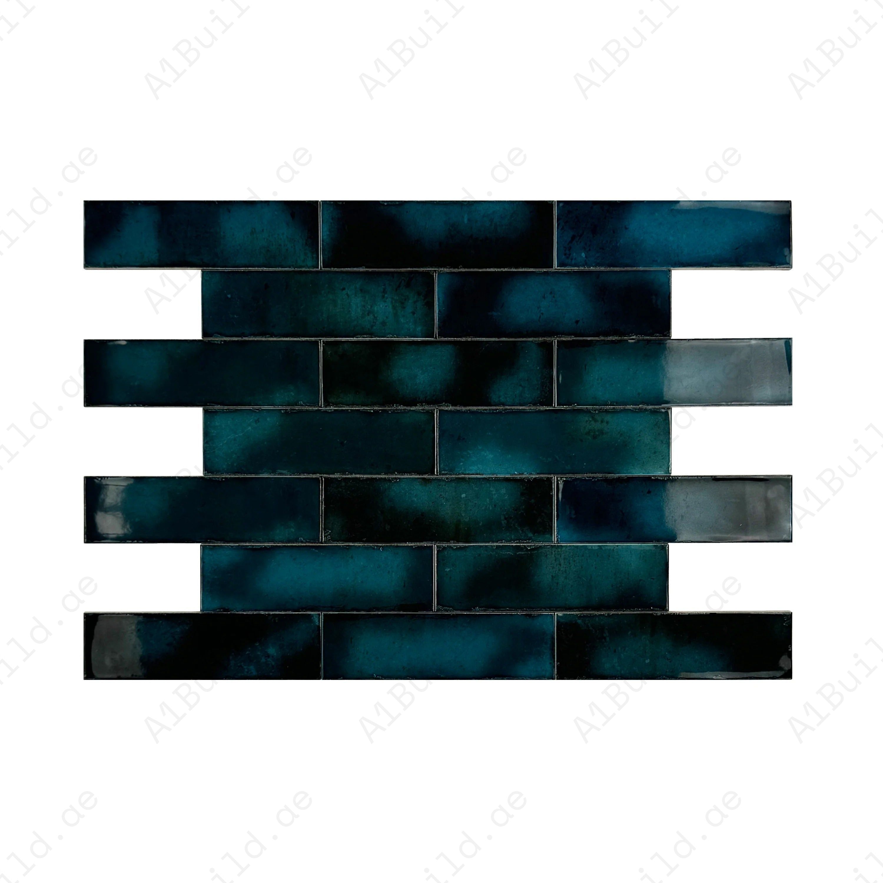 Add elegance with Blue Glossy Glazed Ceramic Artisanal Tile. Durable, scratch-resistant, waterproof, and versatile for walls, floors, kitchens, and bathrooms.