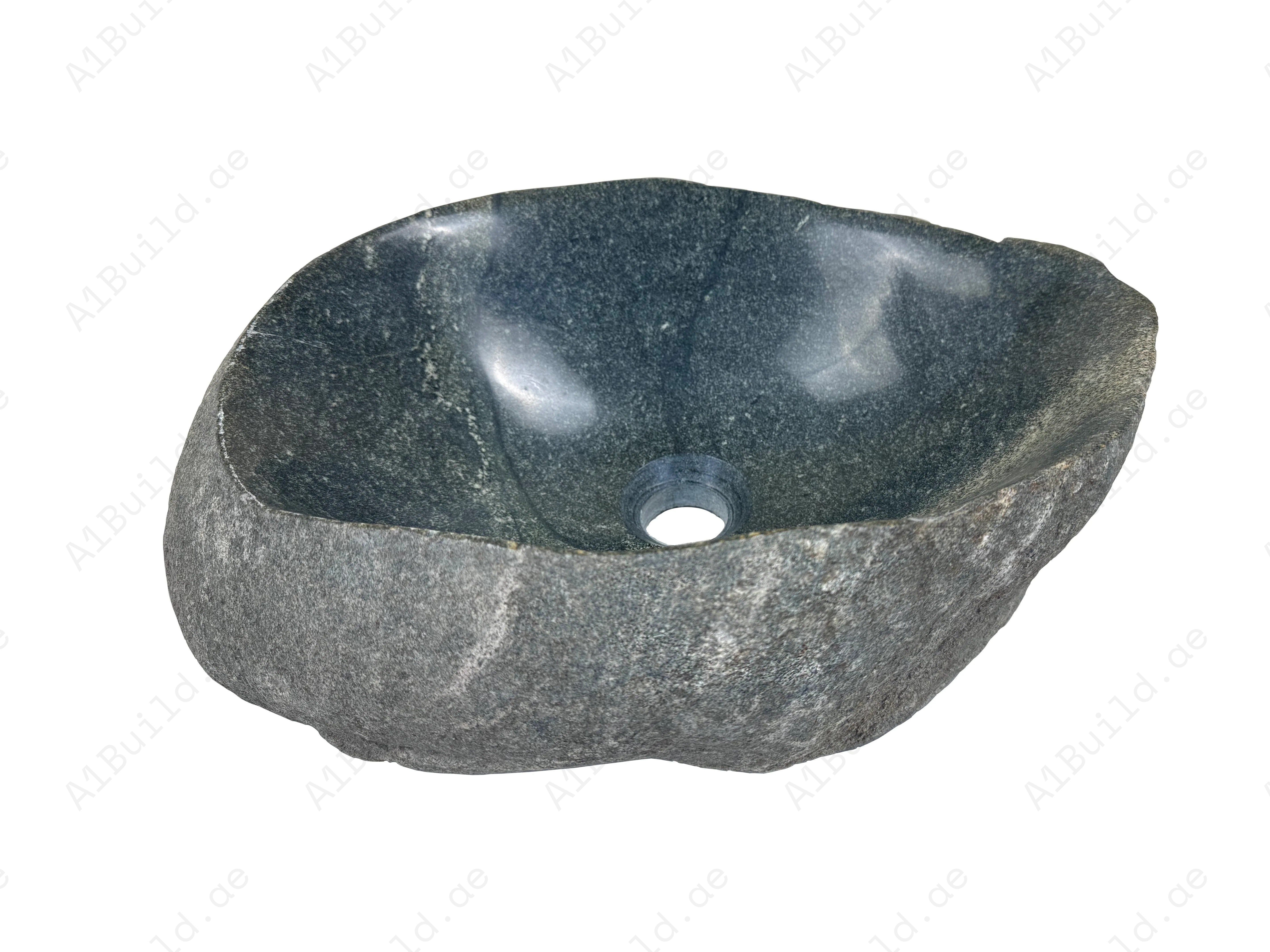Add natural charm to your bathroom with the Marble Muse Pebble Stone Polished Irregular Wash Basin, crafted from premium marble for timeless elegance.
