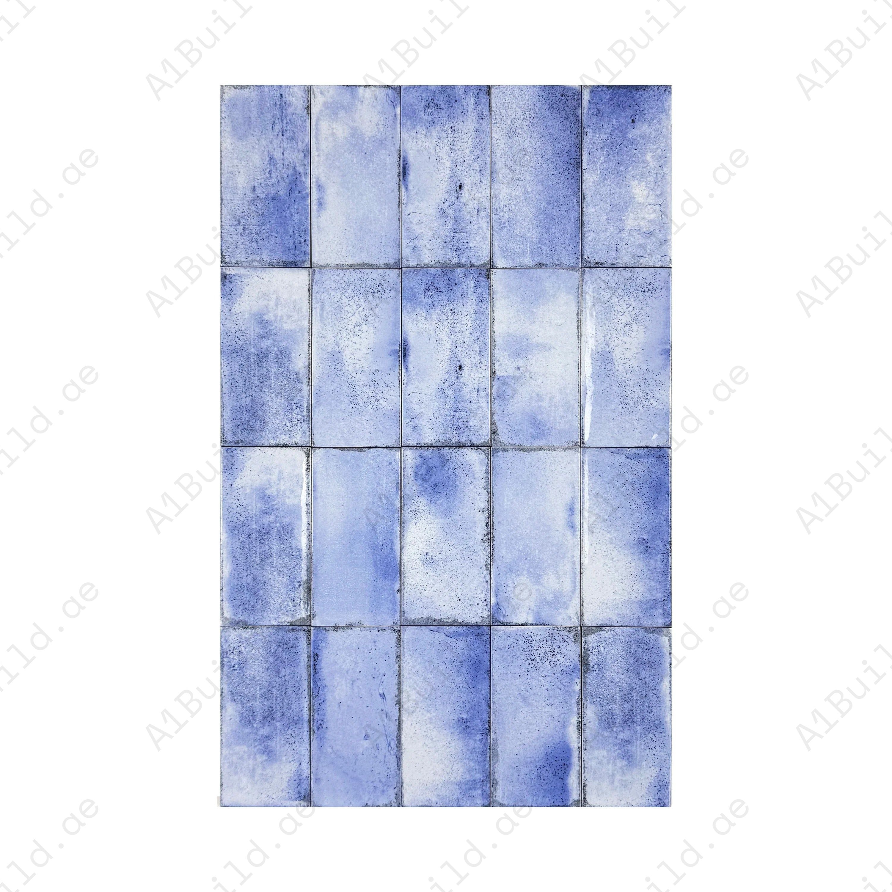 Aqua Blue Glossy Ceramic Artisanal Tile