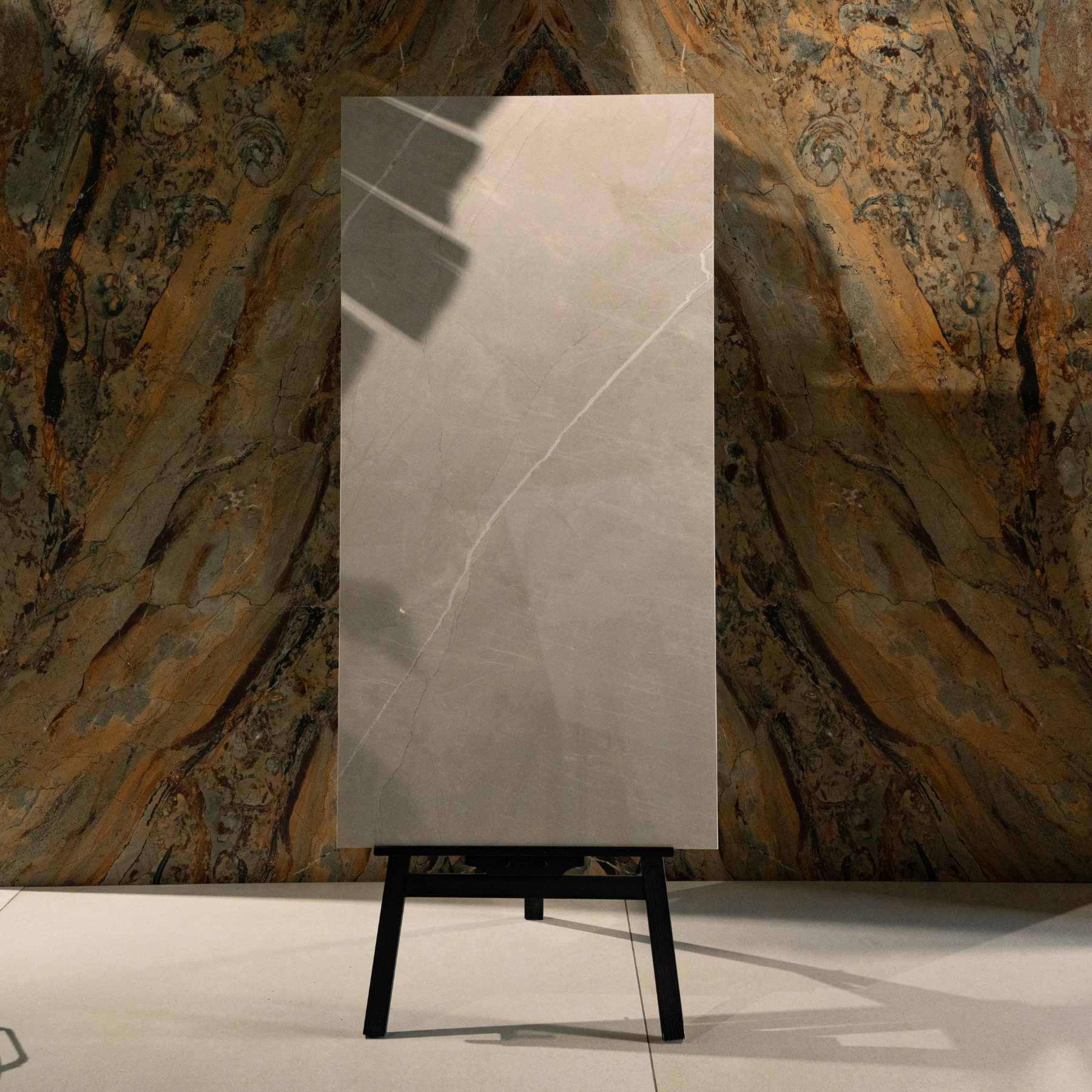 Armani Grey porcelain tile 60x60cm with 9mm thickness, marble look design, durable porcelain, ideal for floors and walls.