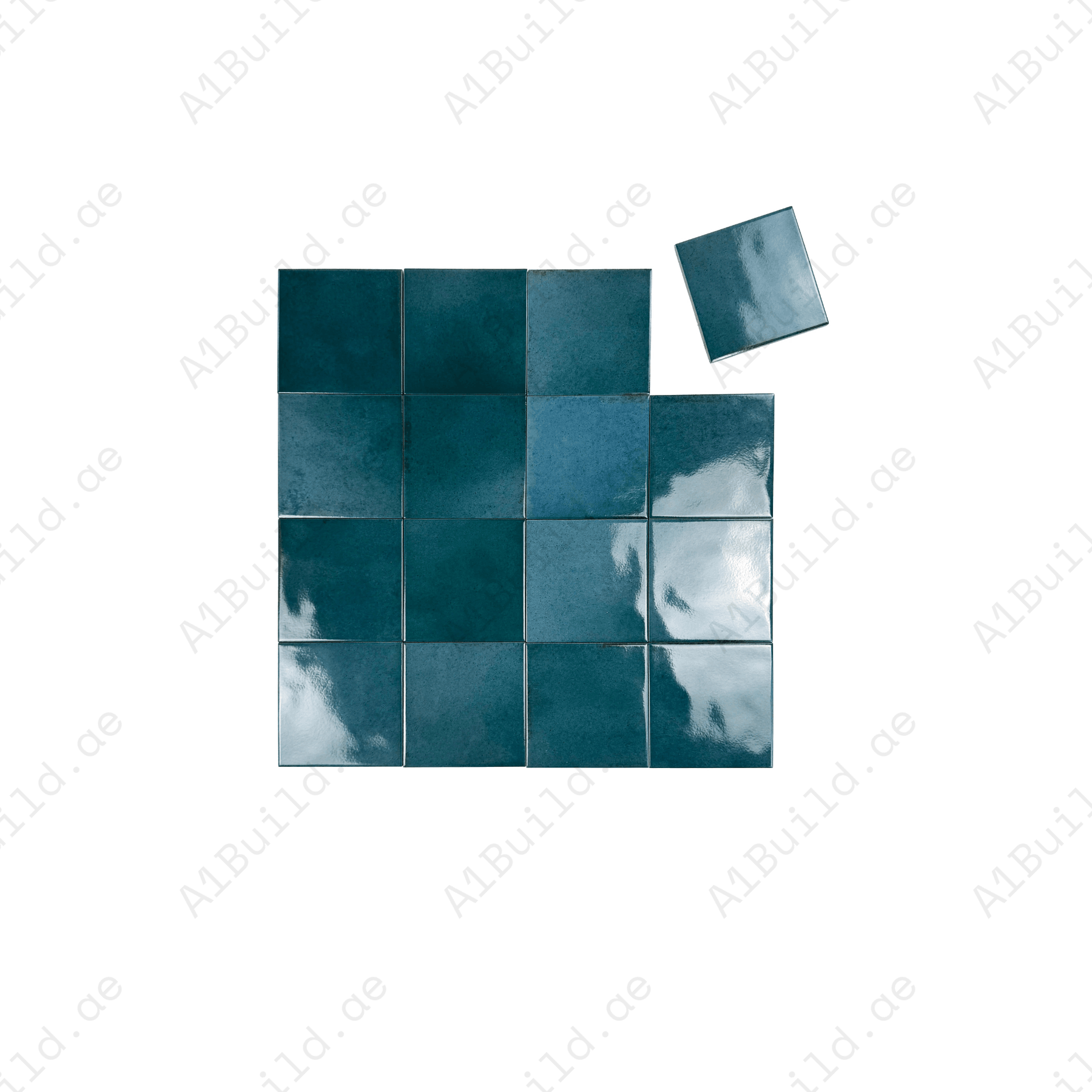 Artisan Essence Mixed Slate Blue Glossy Porcelain Artisanal Tile