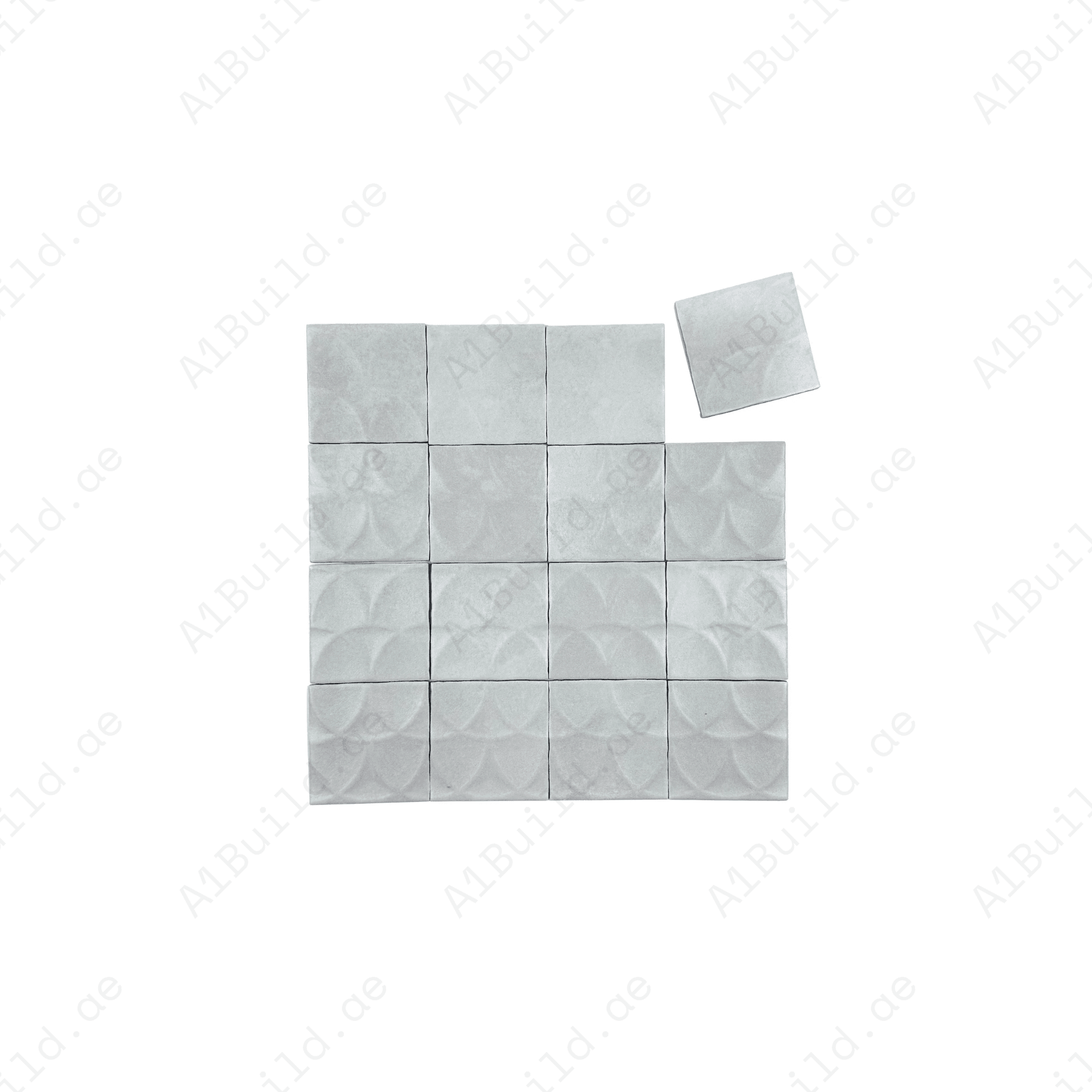 Artisan Essence Textured Smoke White Matte Porcelain Artisanal Tile