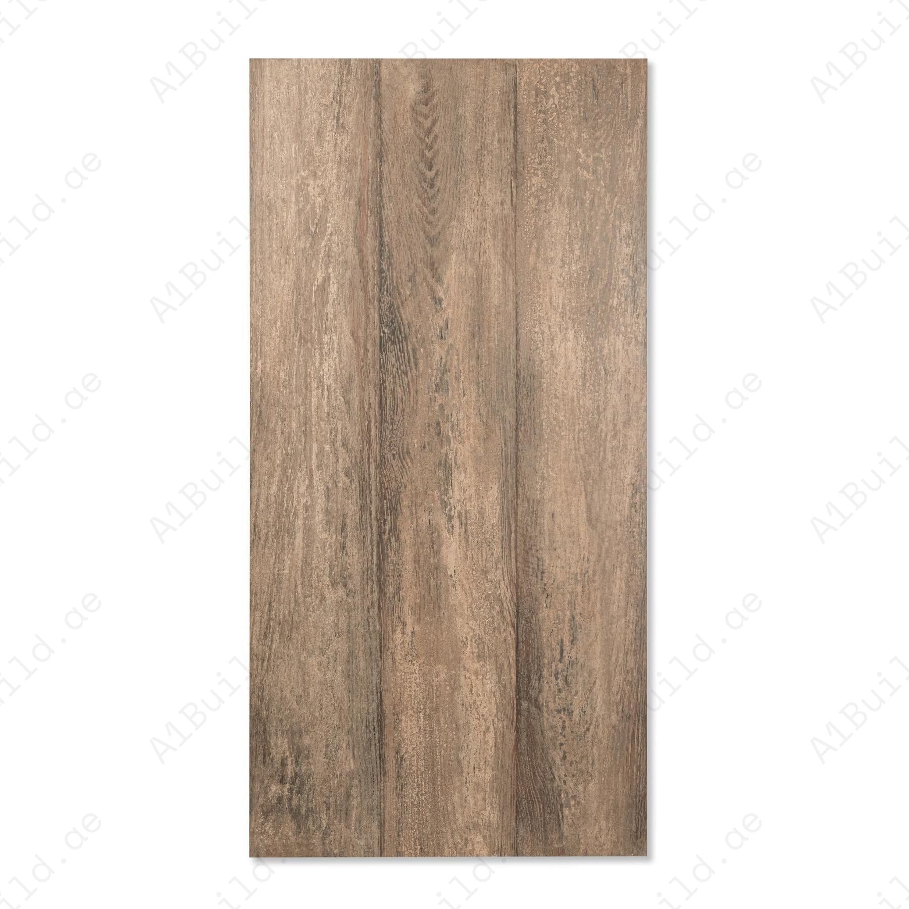 Artwood Brown 60x120cm wood-look porcelain tile with natural brown tones, durable 9mm thickness and modern finish for interiors.