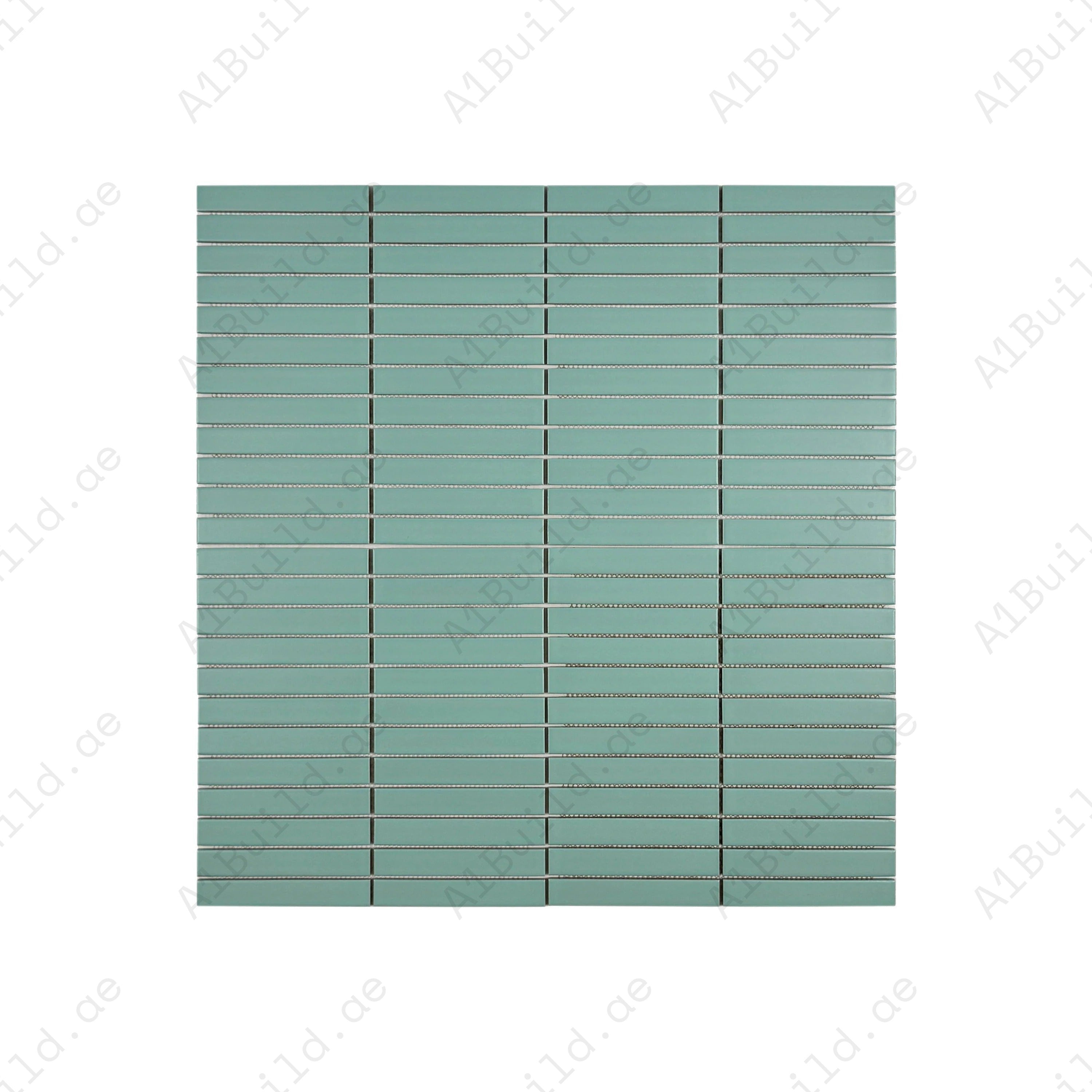 Aurora Strips Series Aqua Blue Matt Long Strip Glazed Porcelain Mosaic