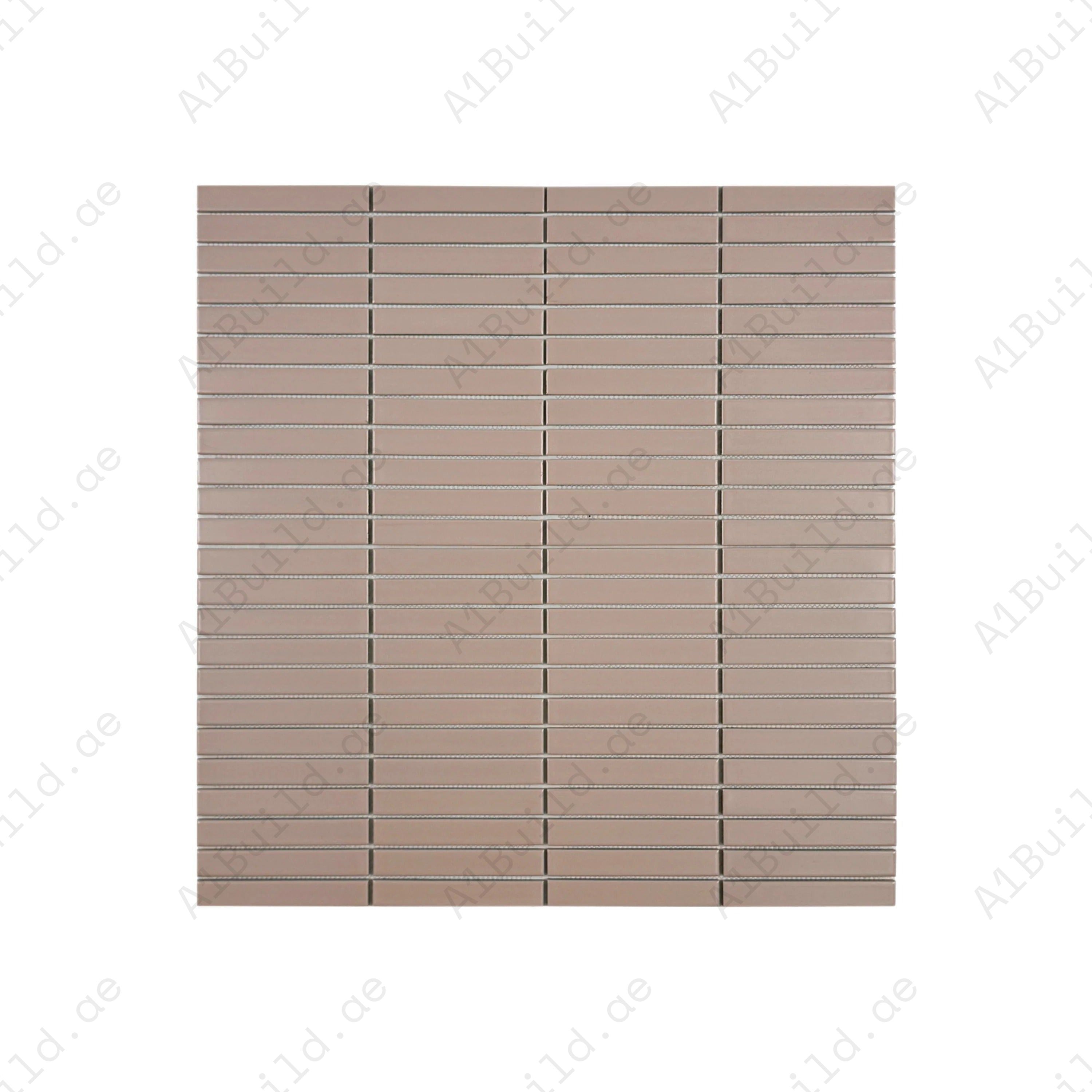 Aurora Strips Series Pink Matt Long Strip Glazed Porcelain Mosaic