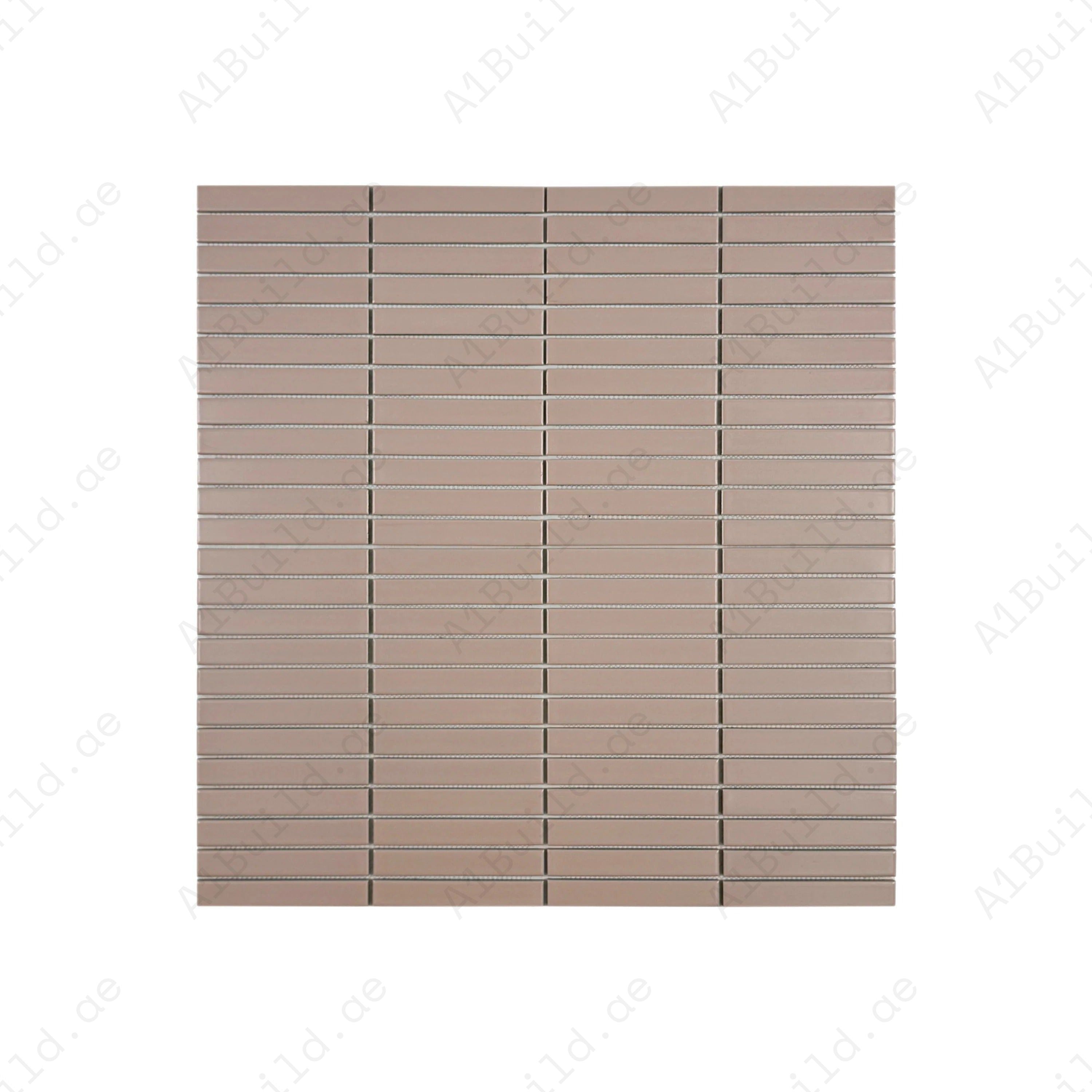 Aurora Strips Series Pink Matt Long Strip Glazed Porcelain Mosaic