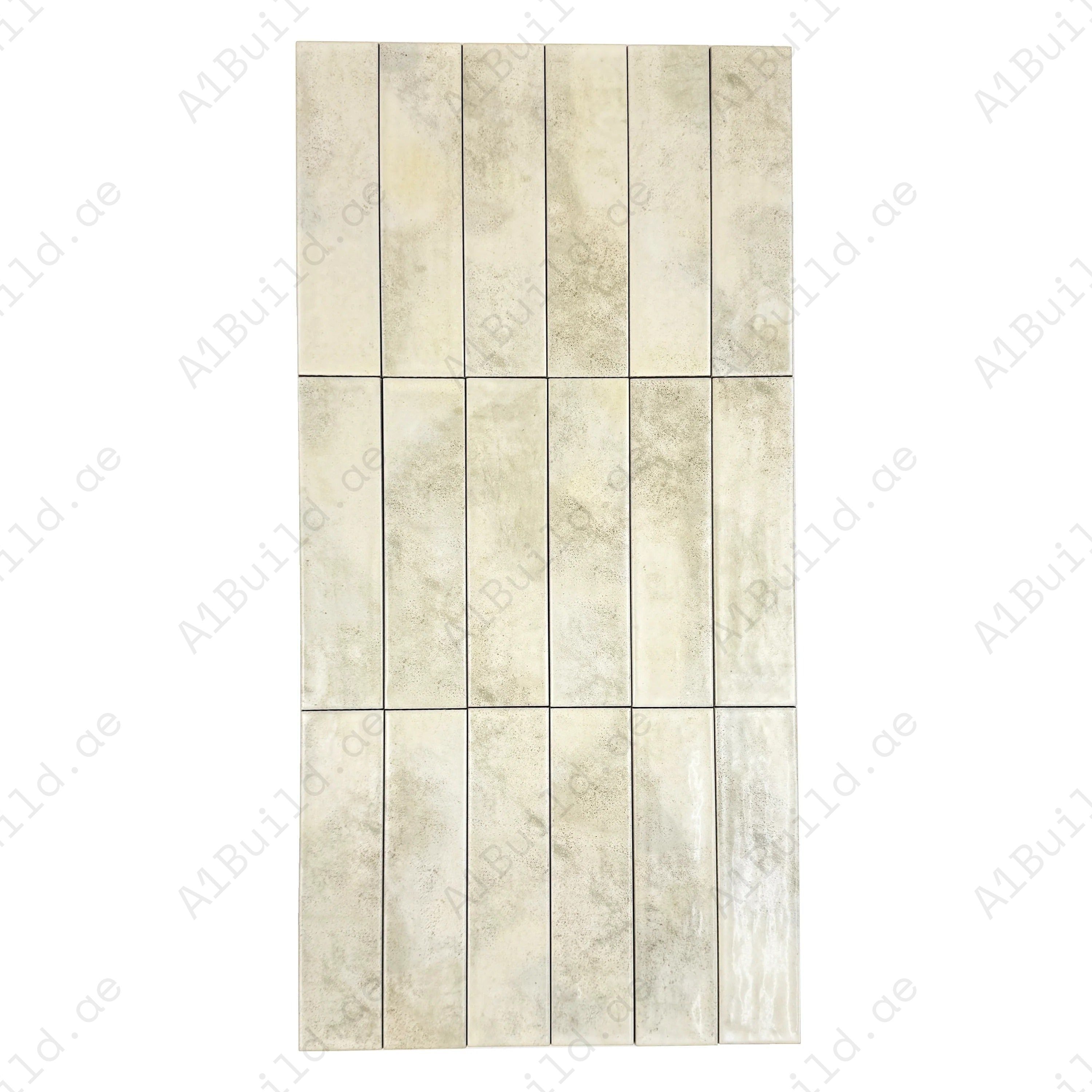 Aurora Vibes Off White & Light Grey Semimatte Porcelain Tiles. Durable, waterproof, and versatile for walls, floors, kitchen backsplashes, and high-traffic areas.