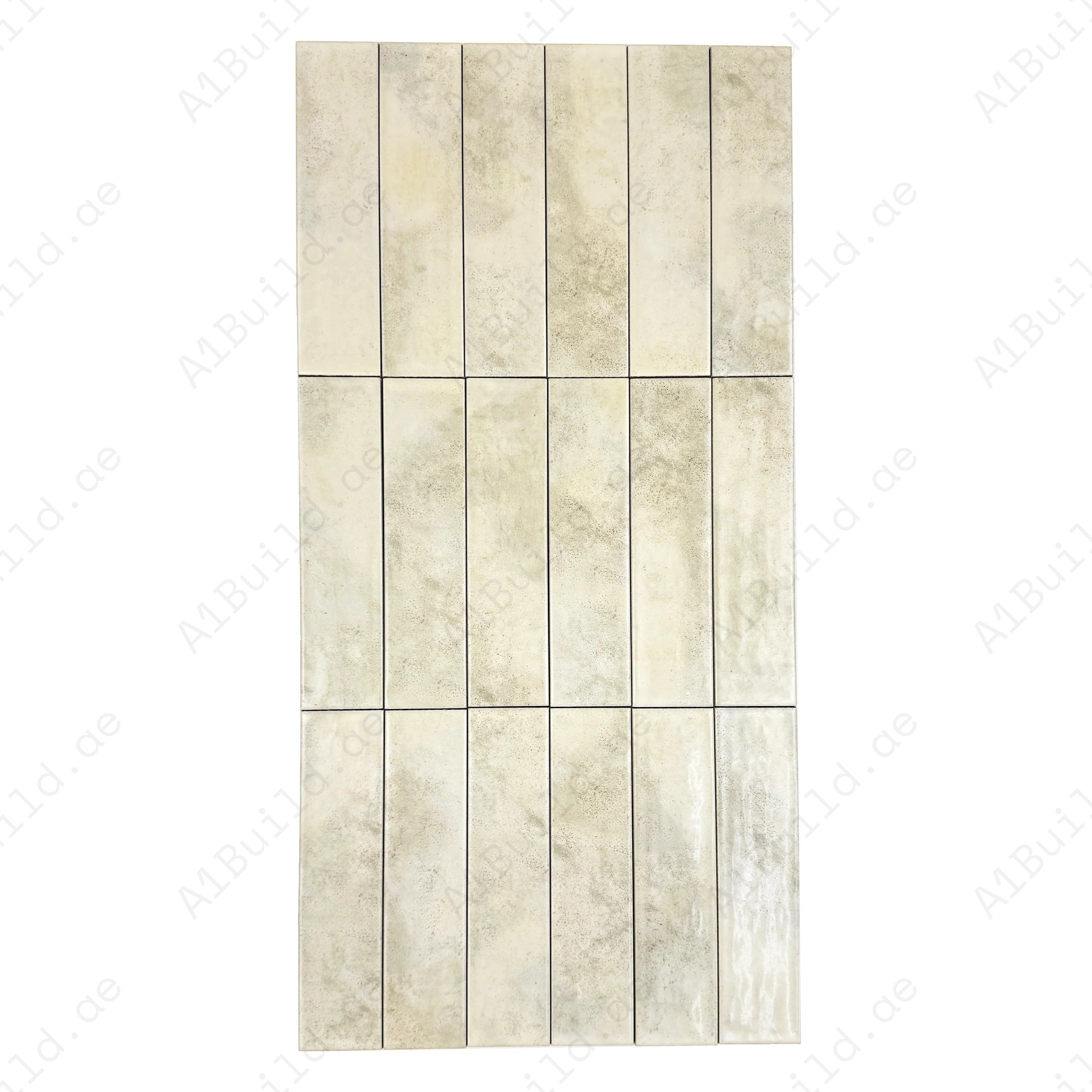 Aurora Vibes Off White & Light Grey Semimatte Porcelain Tiles. Durable, waterproof, and versatile for walls, floors, kitchen backsplashes, and high-traffic areas.