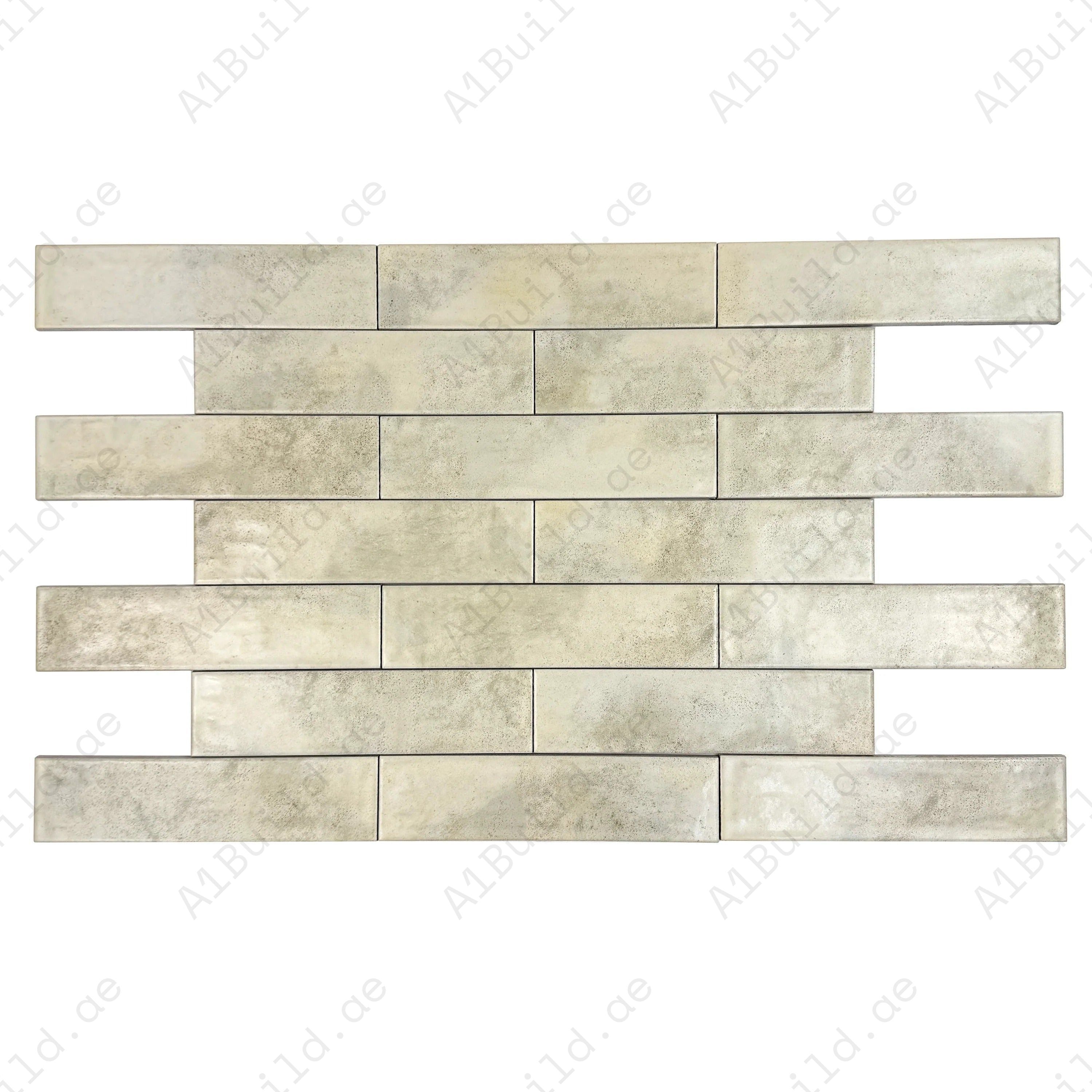 Aurora Vibes Off White & Light Grey Semimatte Porcelain Tiles. Durable, waterproof, and versatile for walls, floors, kitchen backsplashes, and high-traffic areas.