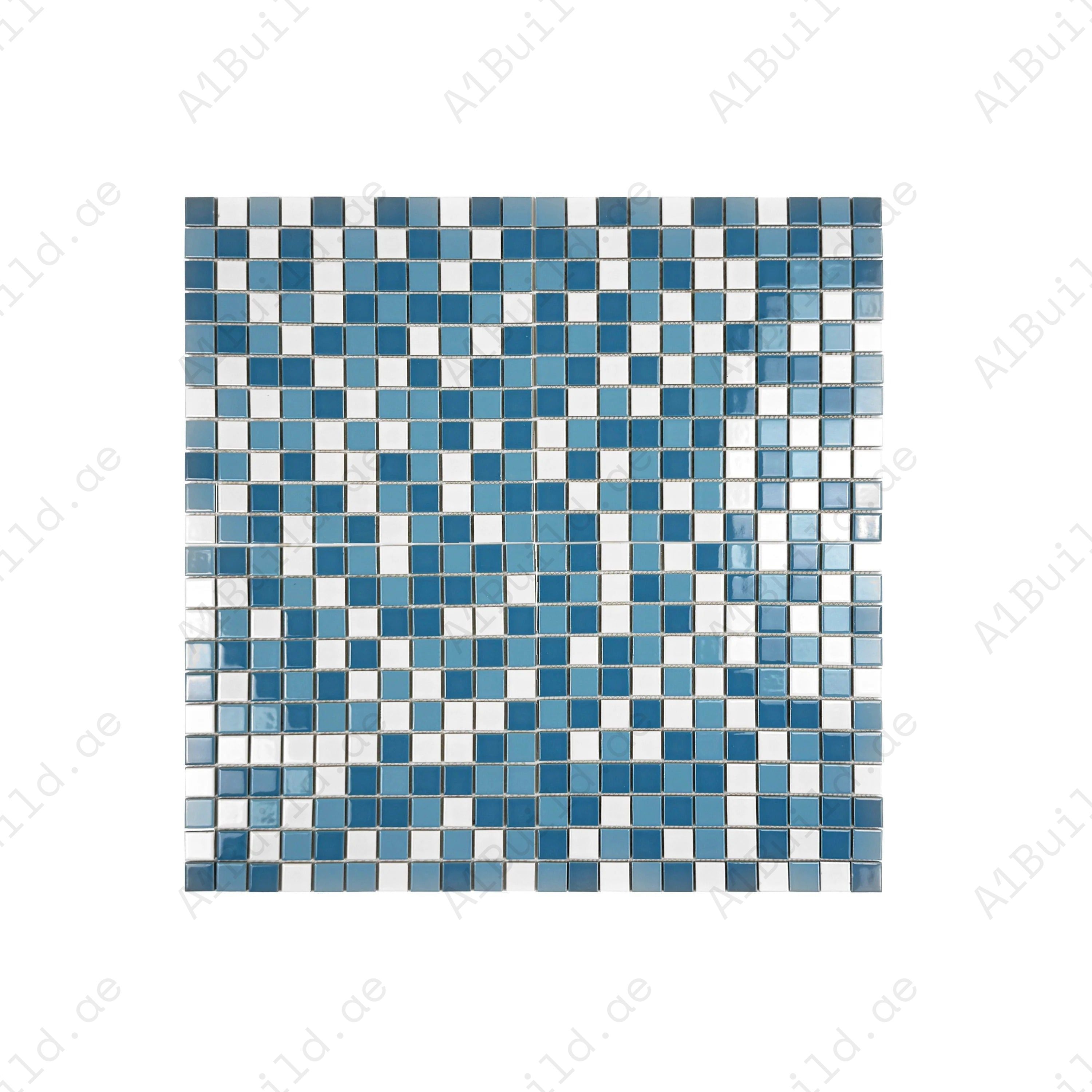 Azure Harmony Baby Blue & Light Blue & White Mixed Ordinary Glazed Porcelain Mosaic