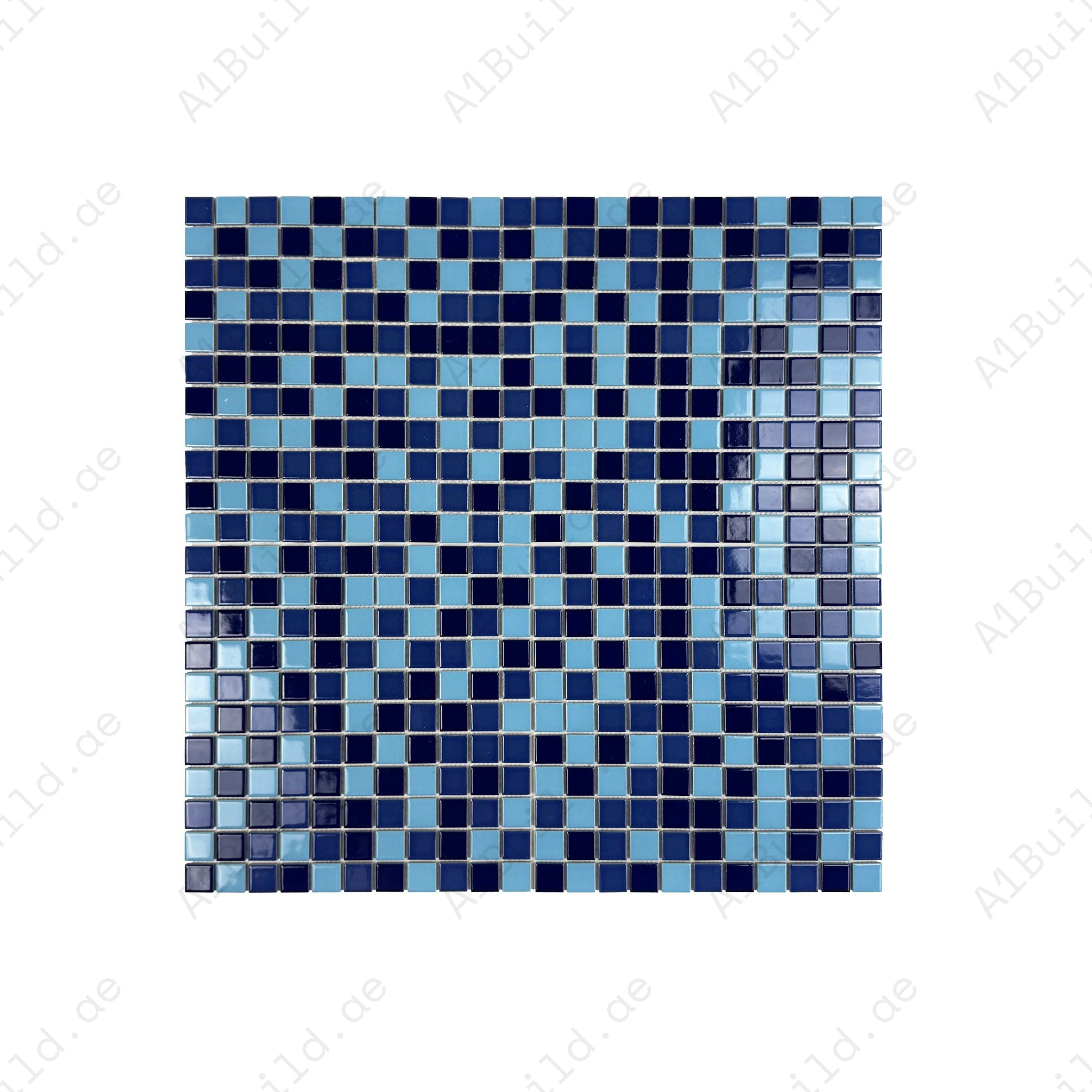 Azure Harmony Baby Blue & Navy Blue & Royal Blue Mixed Ordinary Glazed Porcelain Mosaic