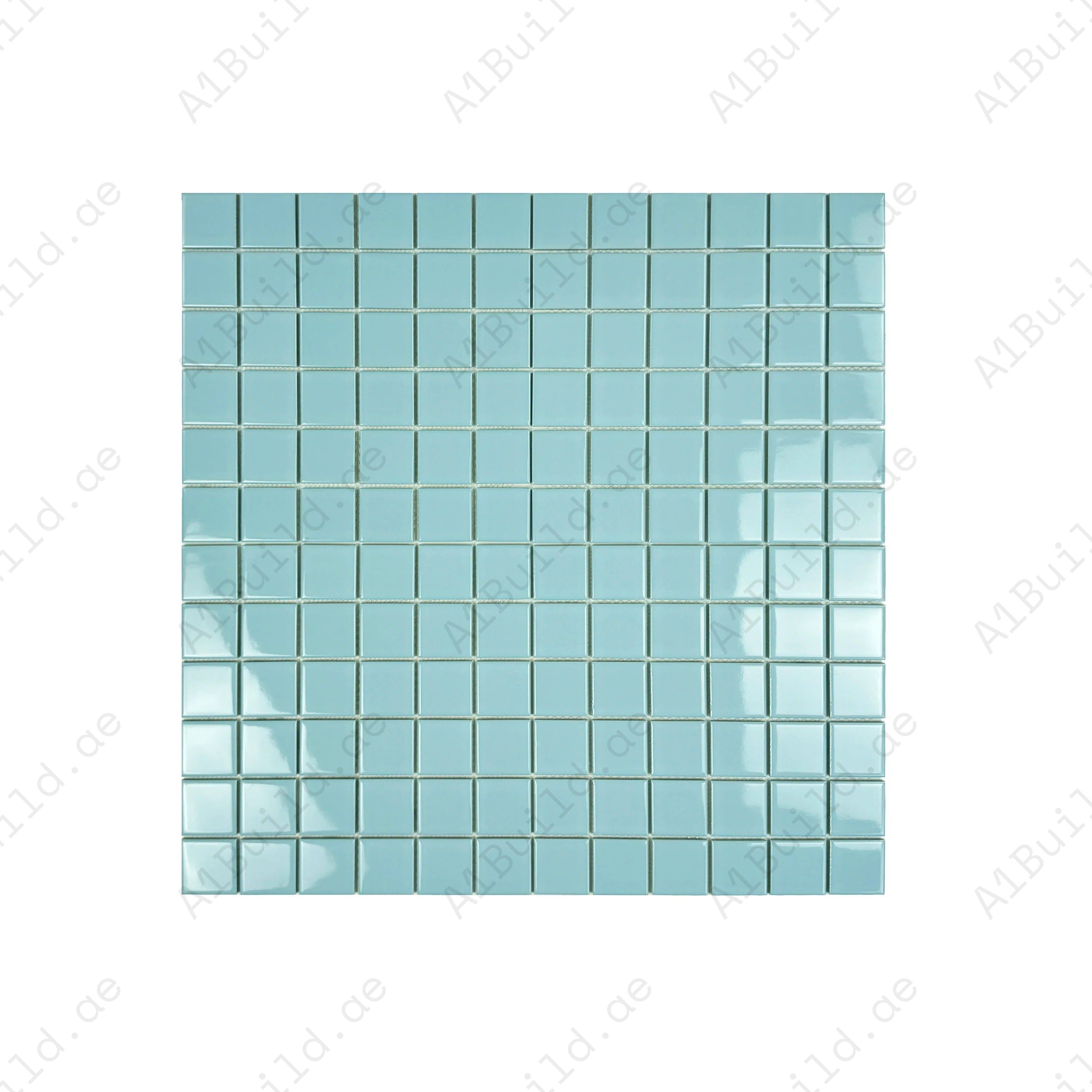 Azure Harmony Baby Blue Ordinary Glazed Porcelain Mosaic