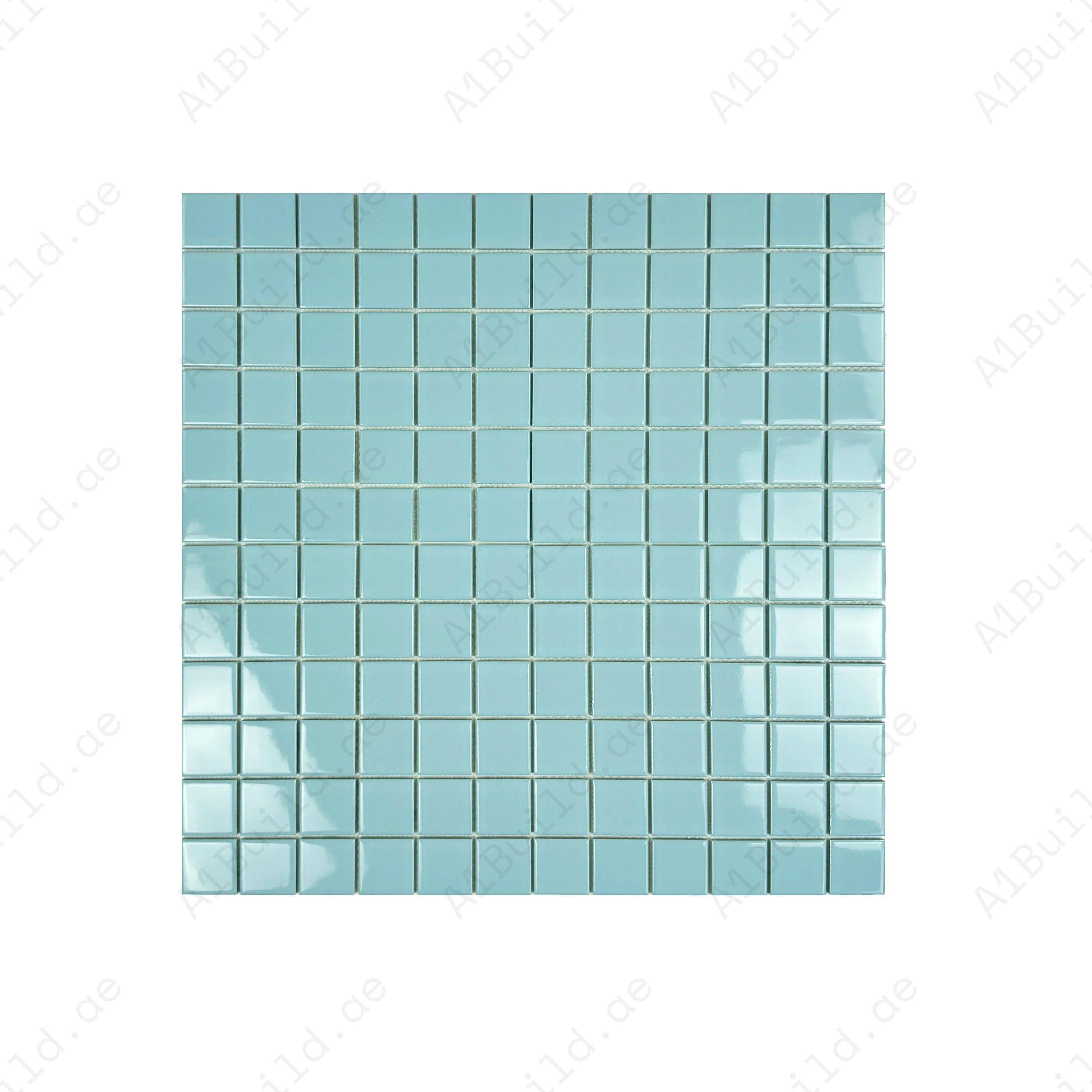 Azure Harmony Baby Blue Ordinary Glazed Porcelain Mosaic