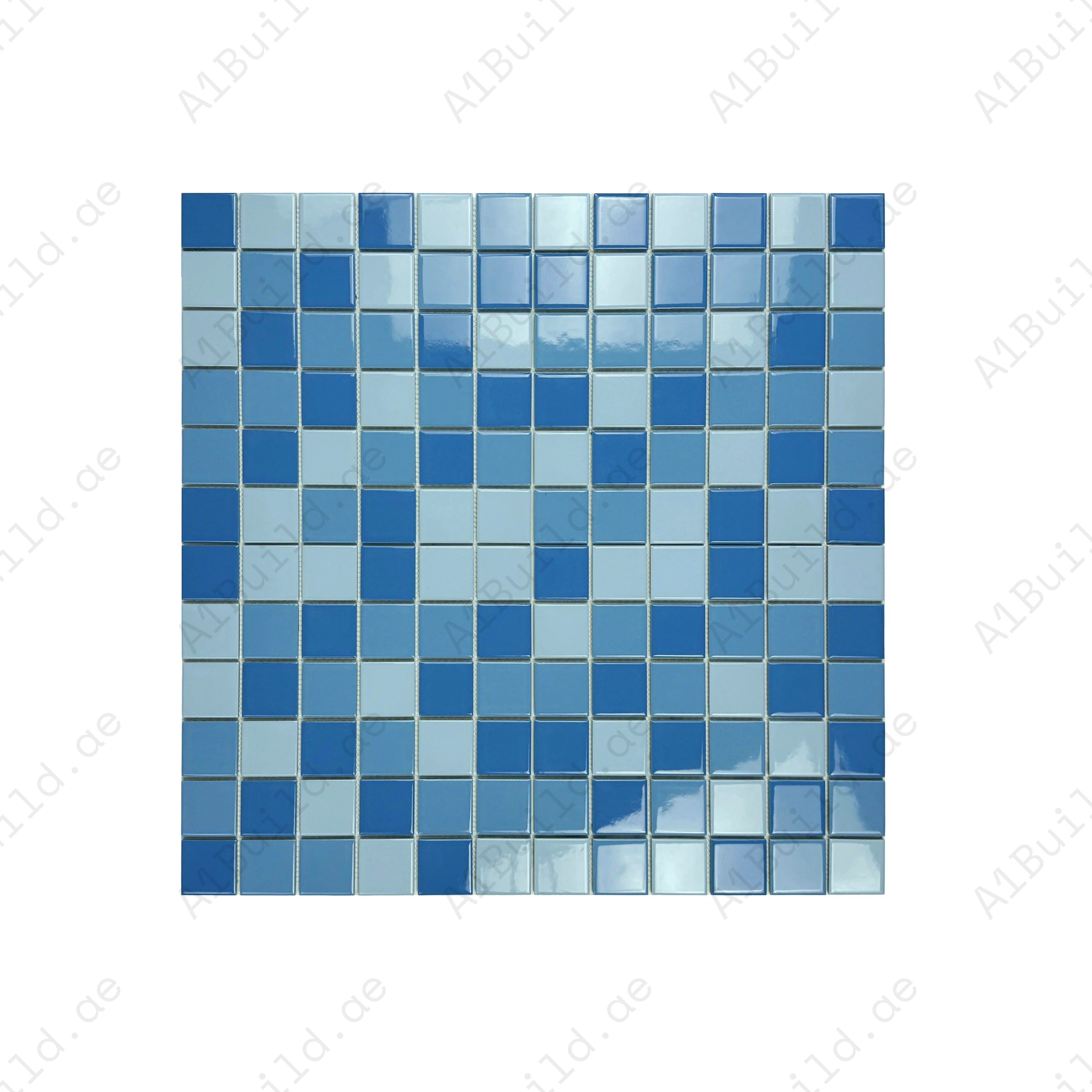 Azure Harmony Baby Blue & Sky Blue & Light Blue Mixed Ordinary Glazed Porcelain Mosaic