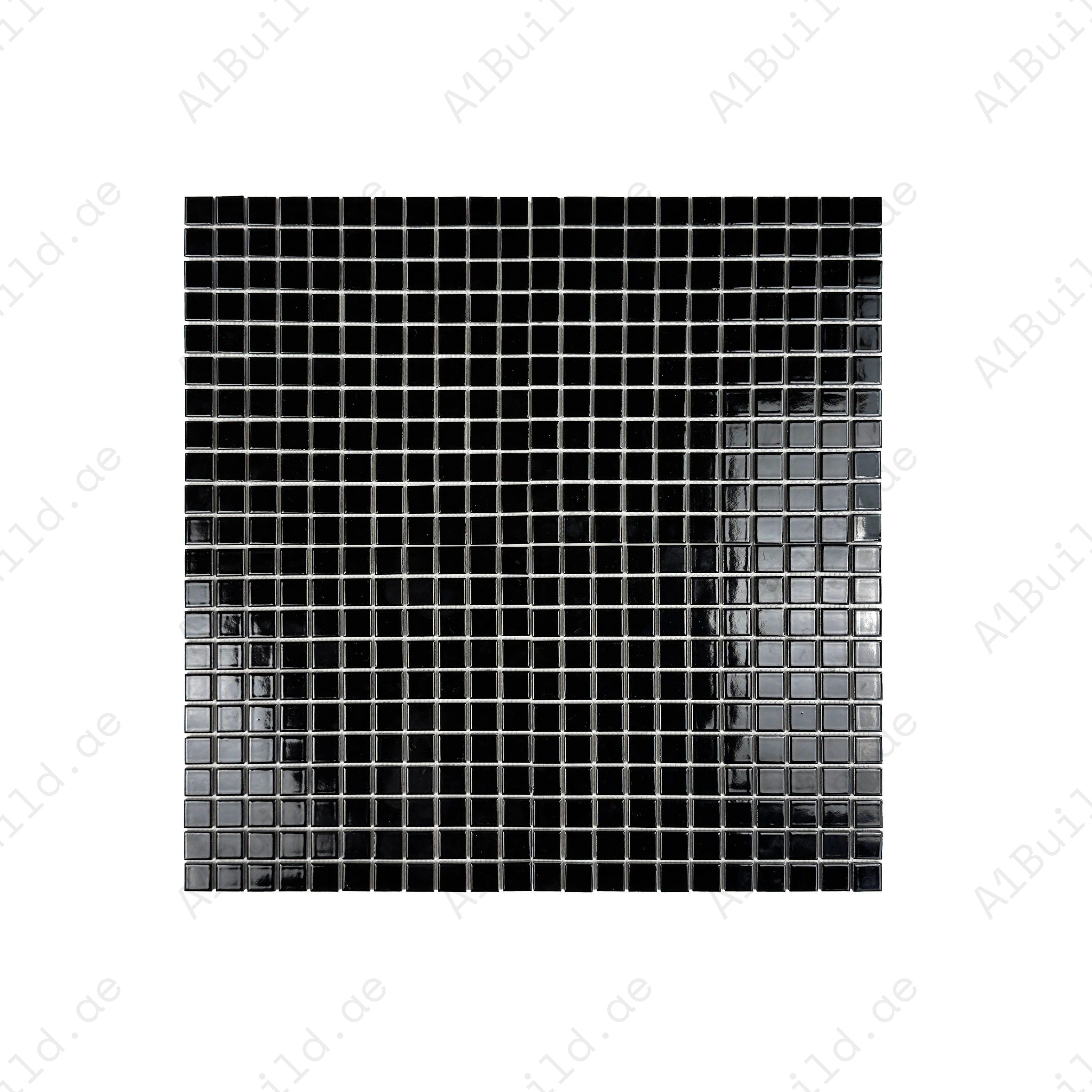 Azure Harmony Black Ordinary Glazed Porcelain Mosaic