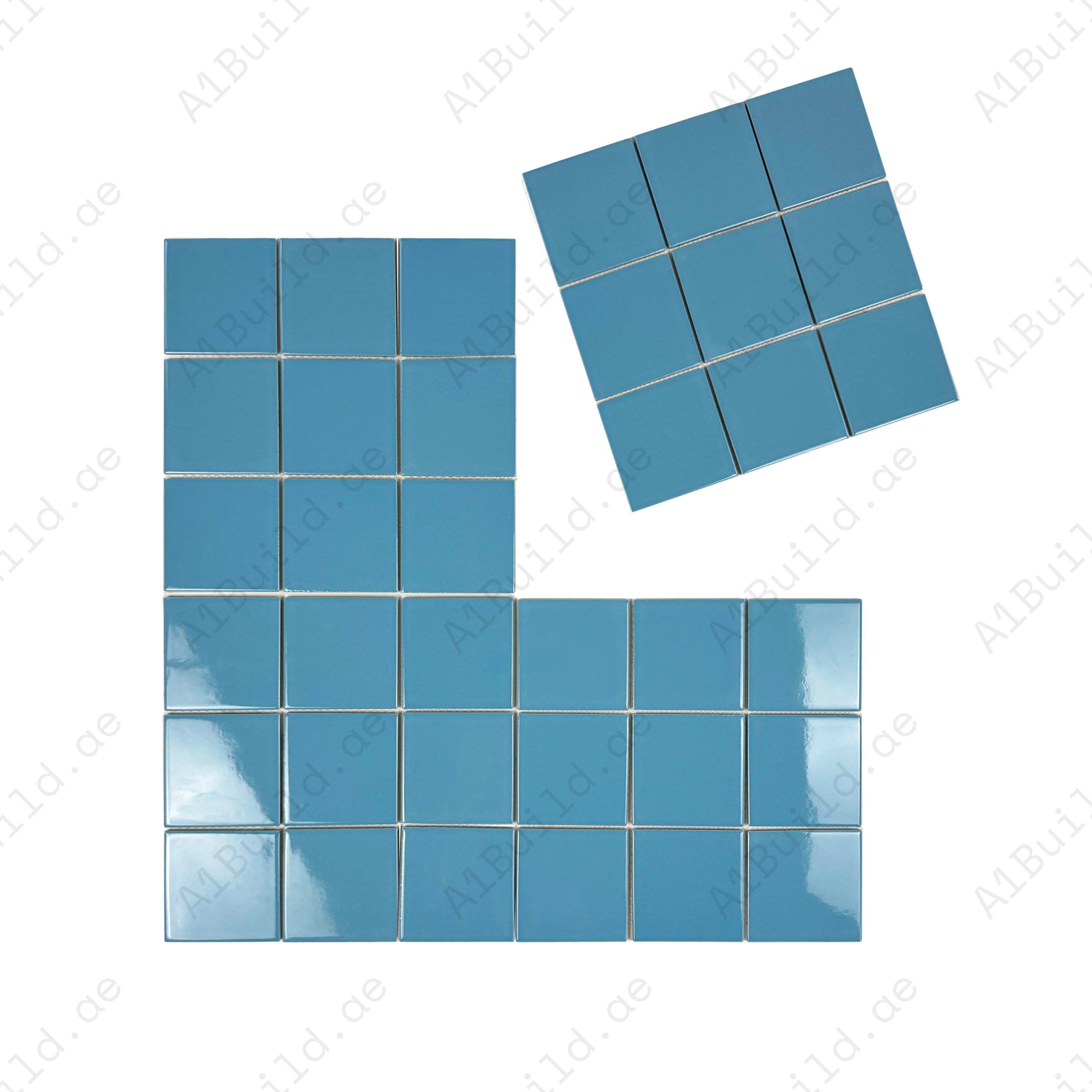 Azure Harmony Light Blue Ordinary Glazed Porcelain Mosaic