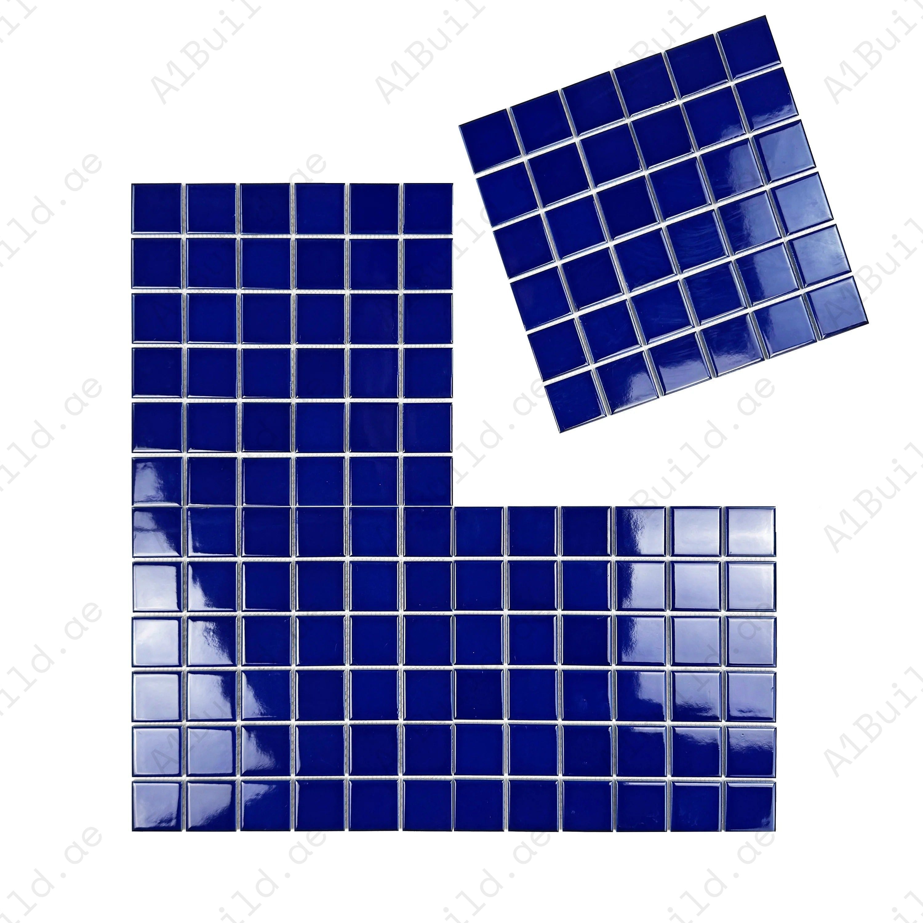 Azure Harmony Midnight Blue Ordinary Glazed Porcelain Mosaic