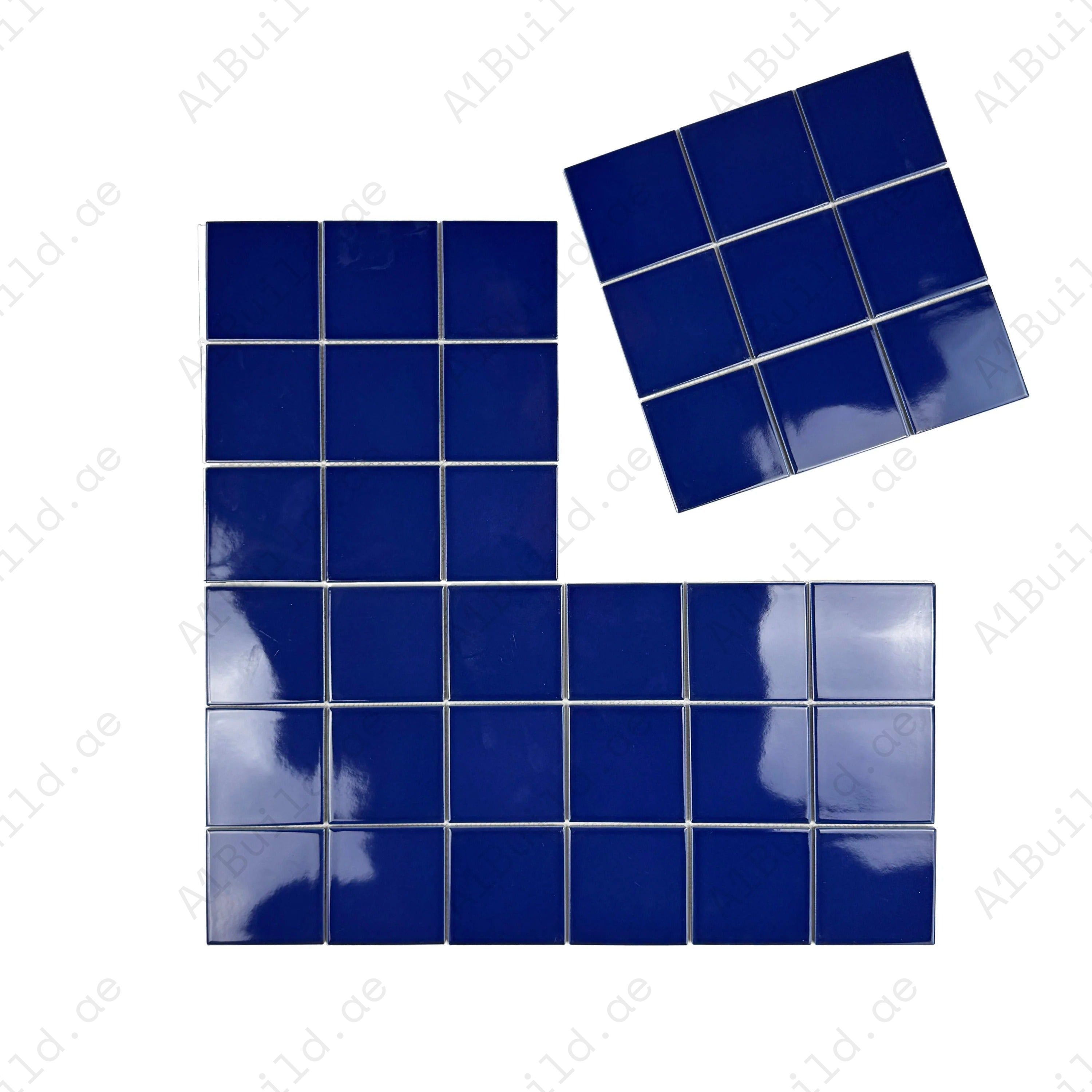 Azure Harmony Navy Blue Ordinary Glazed Porcelain Mosaic