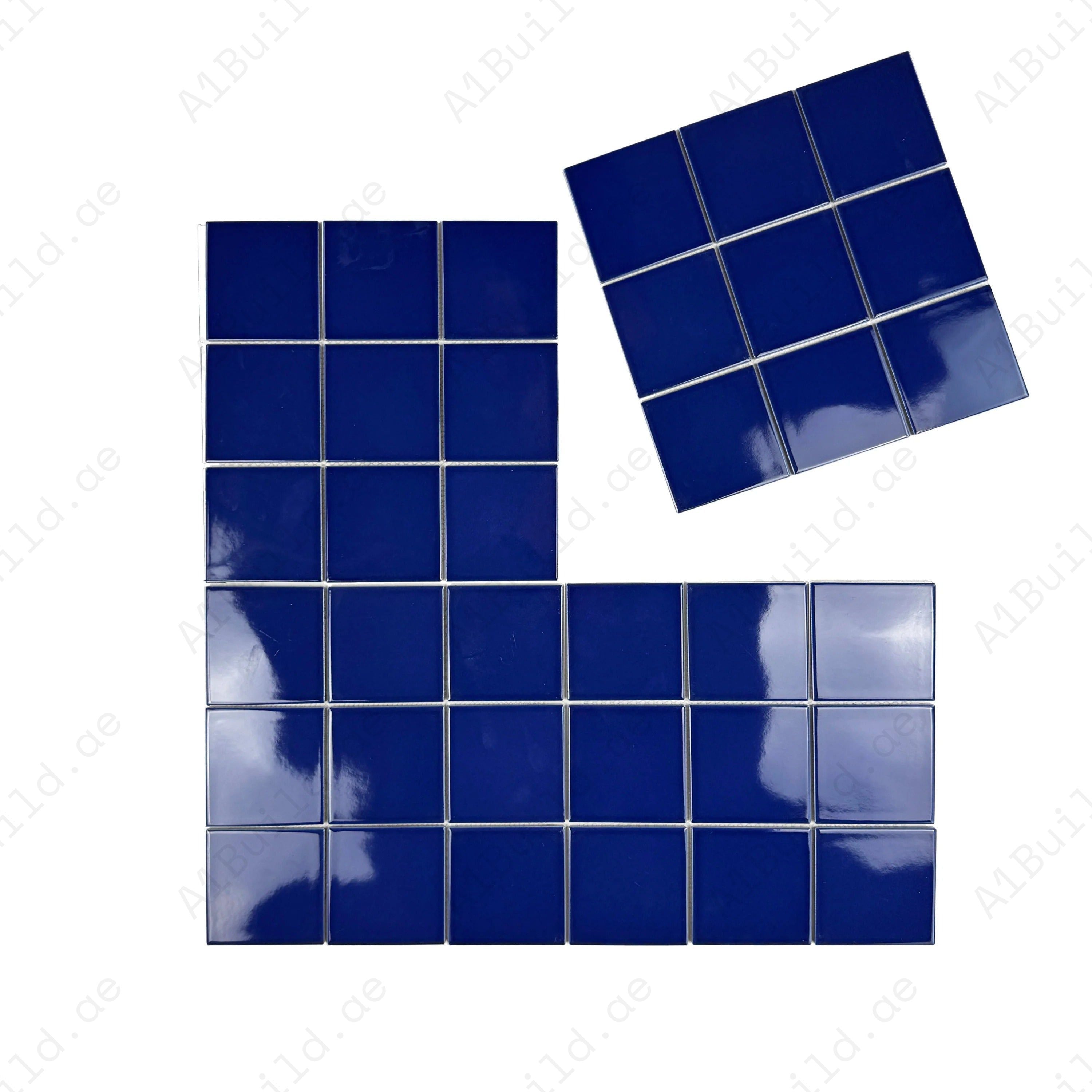 Azure Harmony Navy Blue Ordinary Glazed Porcelain Mosaic