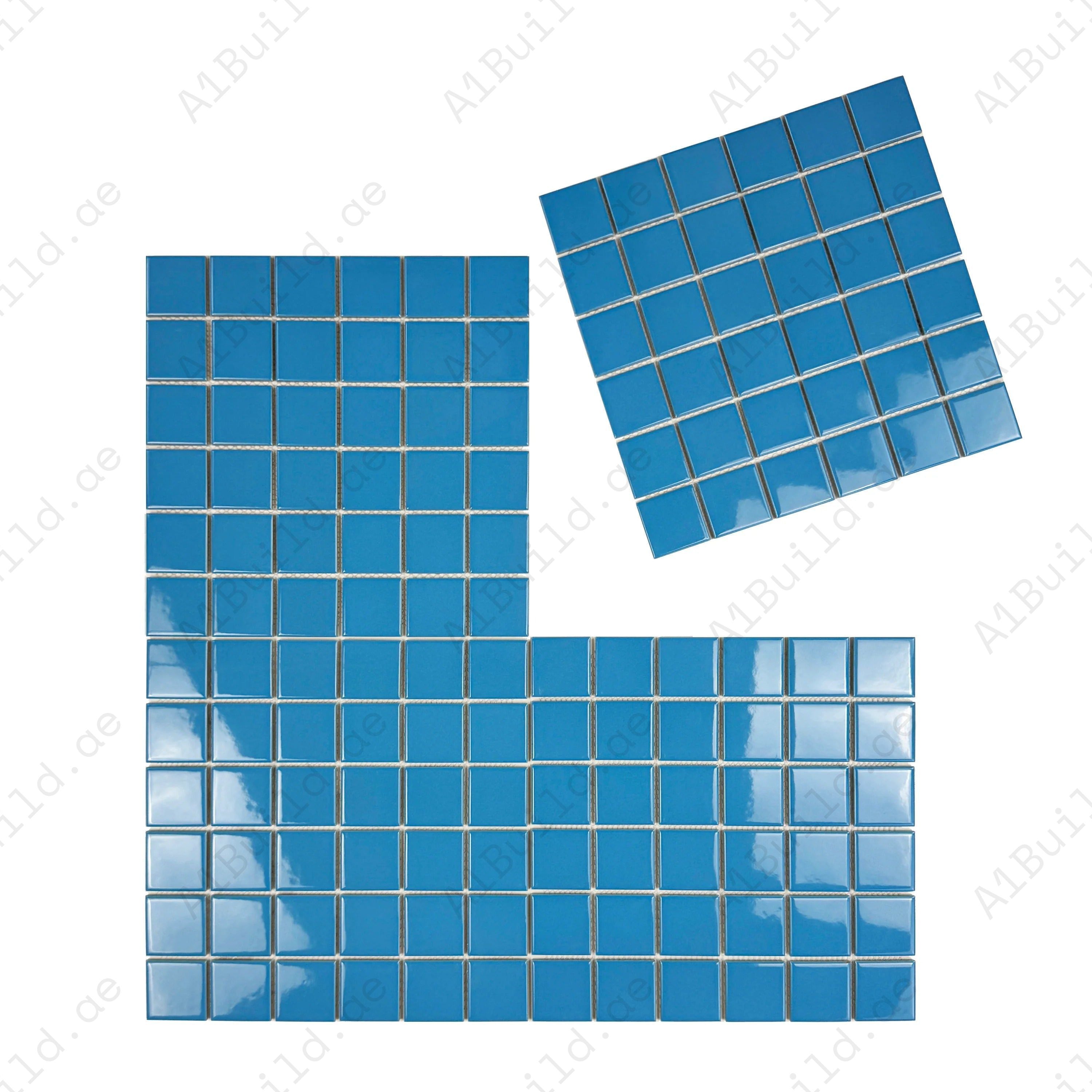 Azure Harmony Sky Blue Ordinary Glazed Porcelain Mosaic