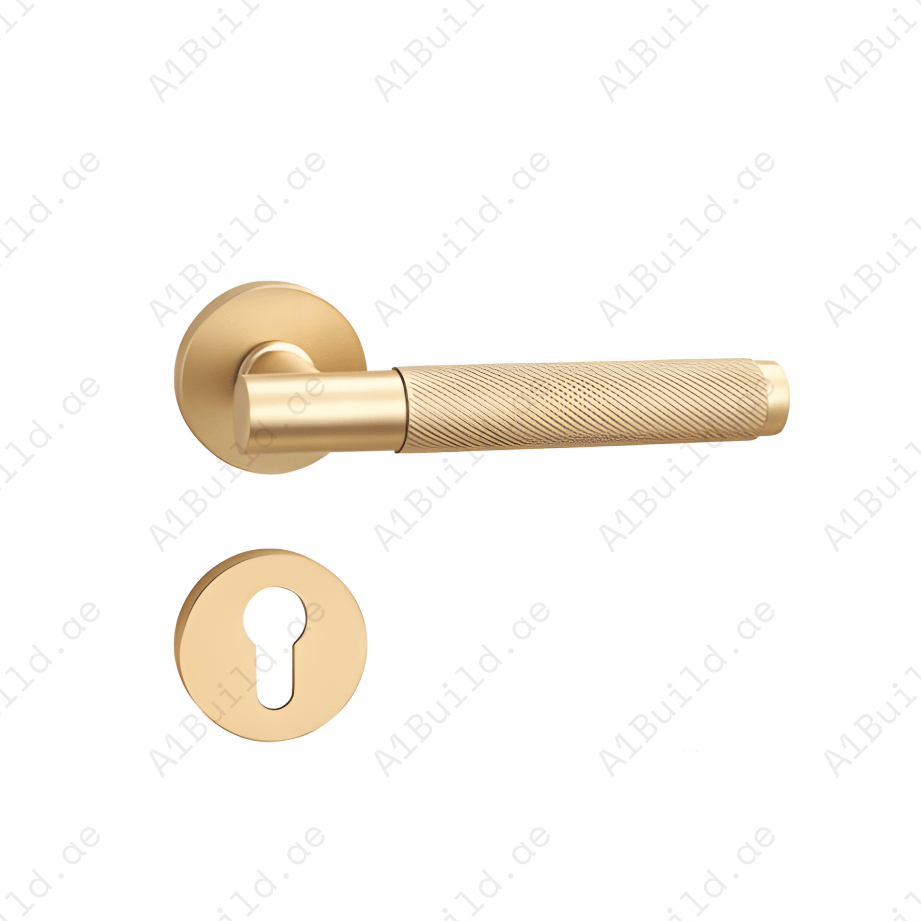 BA.8832 premium pure copper door lock handle in Matt Satin Brass finish. Luxury architectural hardware for elegant homes, hotels, offices, and interiors.