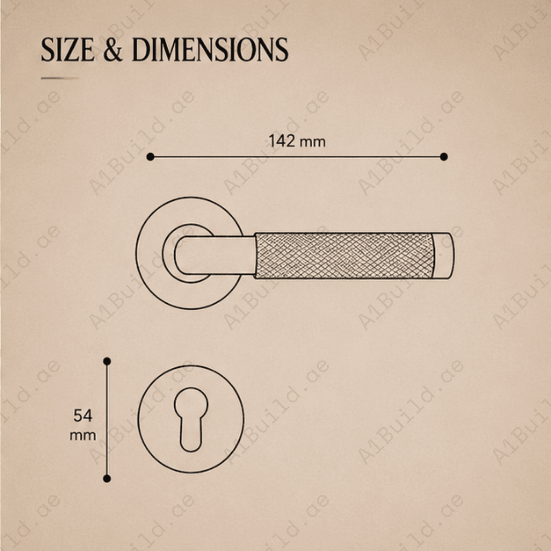 BA.8832 premium pure copper door lock handle in Matt Satin Brass finish. Luxury architectural hardware for elegant homes, hotels, offices, and interiors.