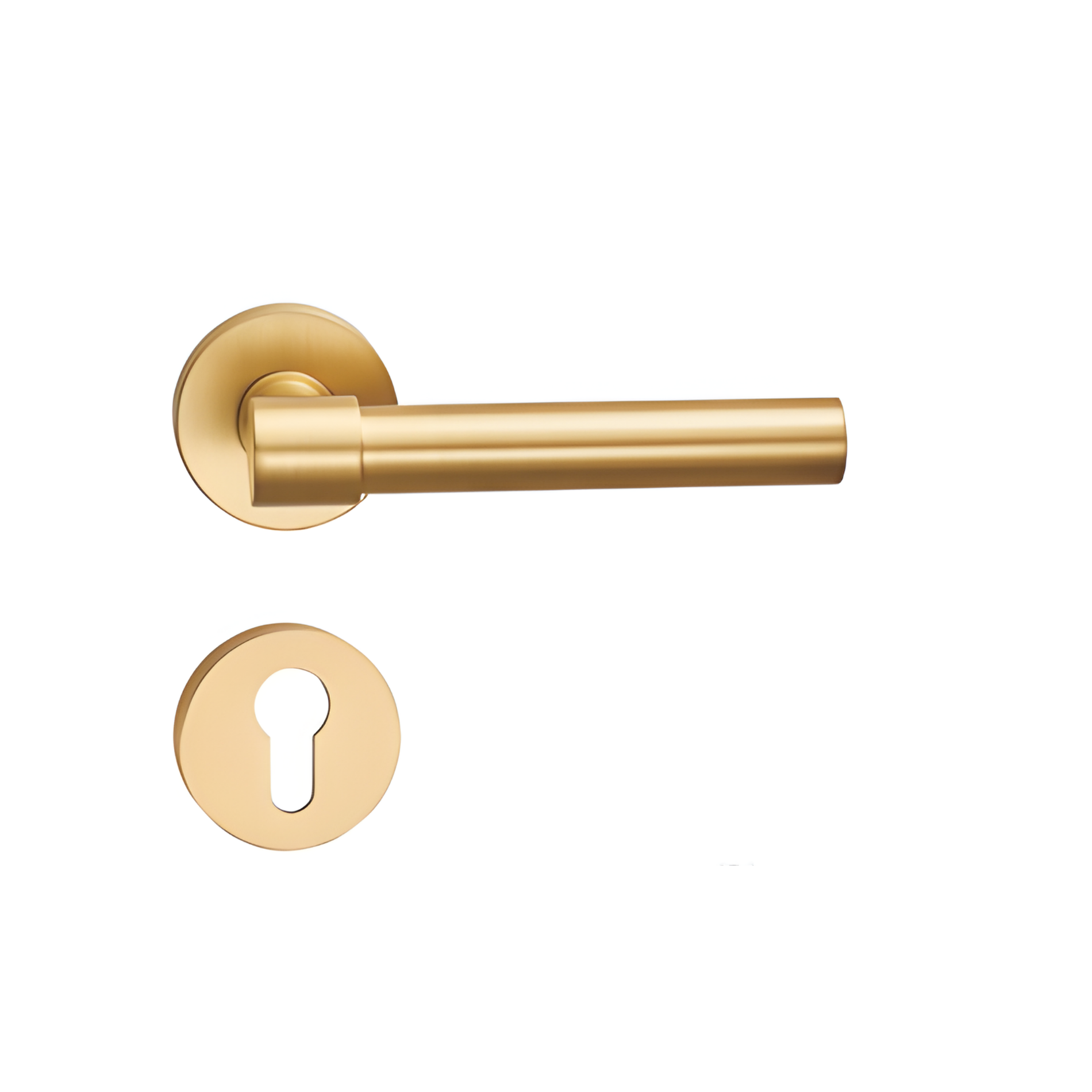 BA.8833 premium pure copper door lock handle in Matt Satin Brass finish. Luxury architectural hardware for elegant homes, hotels, offices, and interiors.