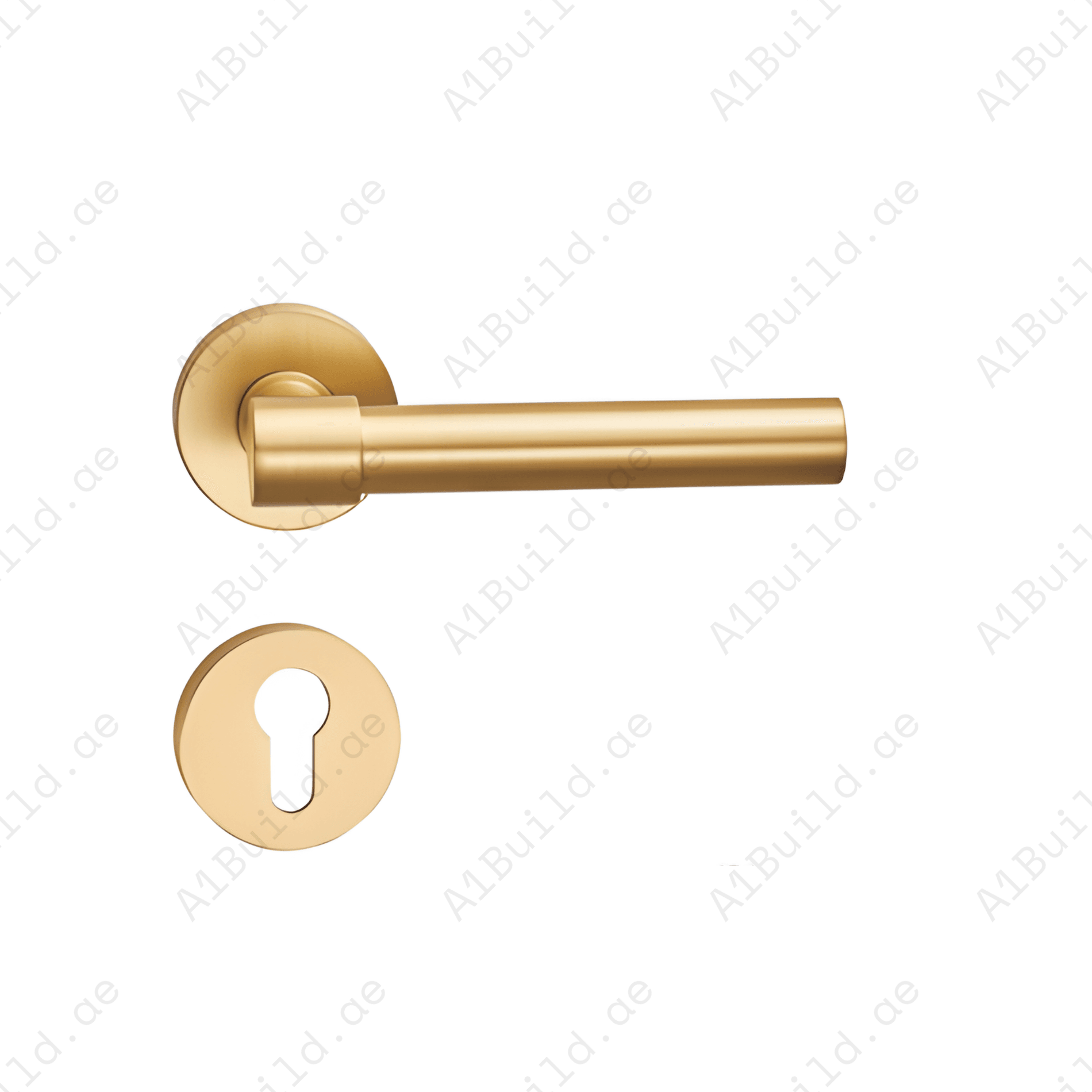 BA.8833 premium pure copper door lock handle in Matt Satin Brass finish. Luxury architectural hardware for elegant homes, hotels, offices, and interiors.