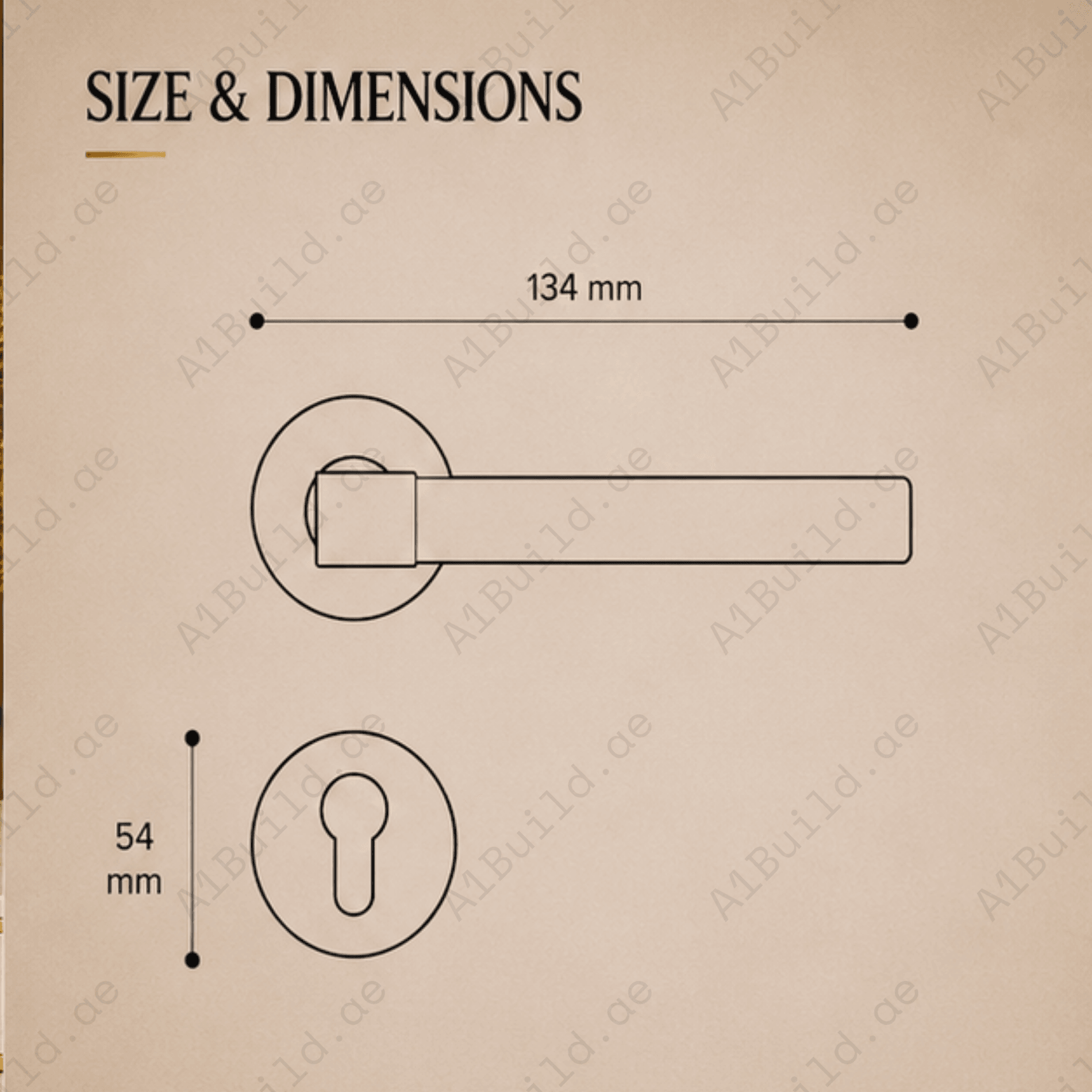 BA.8833 premium pure copper door lock handle in Matt Satin Brass finish. Luxury architectural hardware for elegant homes, hotels, offices, and interiors.