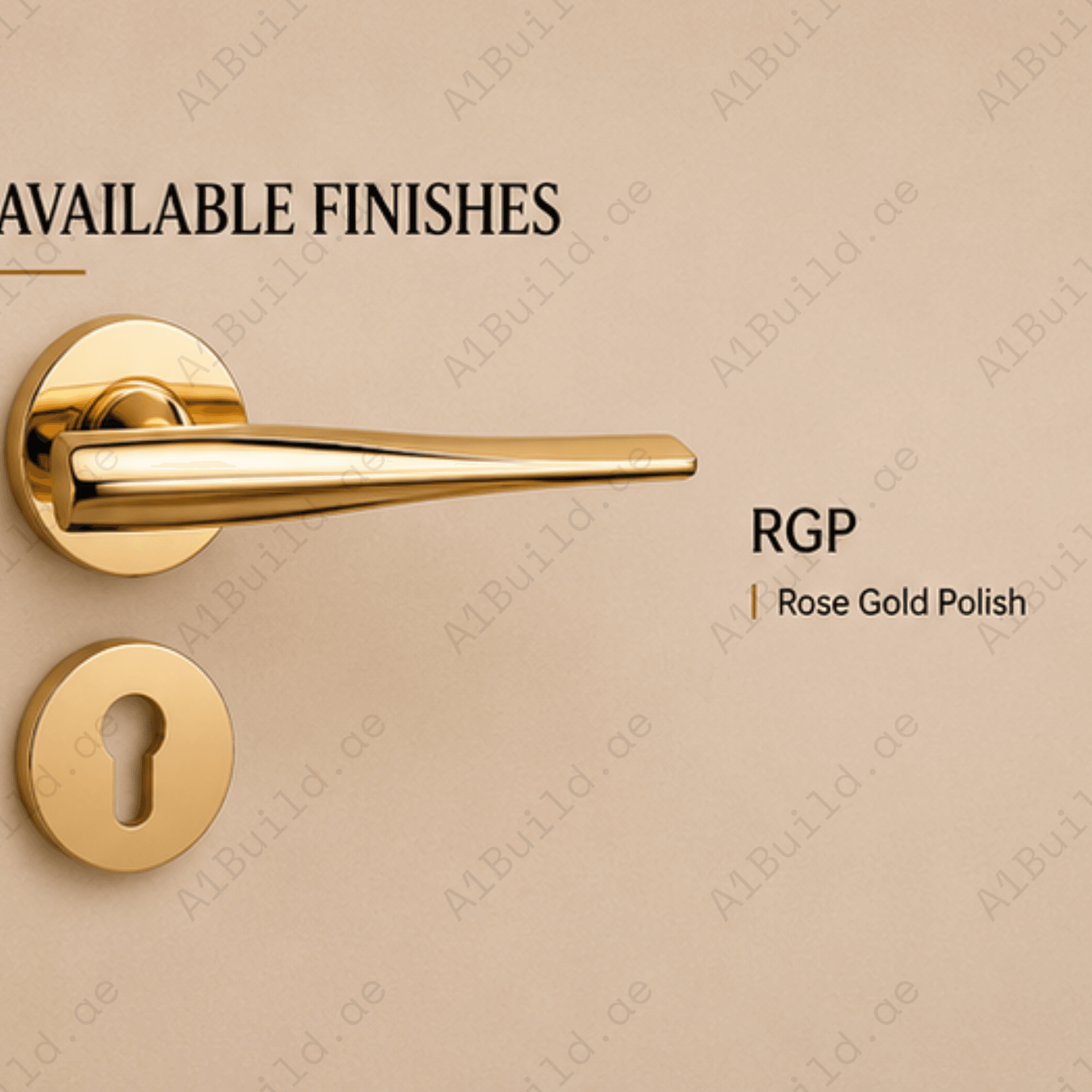BA.8835 premium pure copper door lock handle in Rose Gold Plated finish. Luxury architectural hardware for elegant homes, hotels, offices, and interiors.