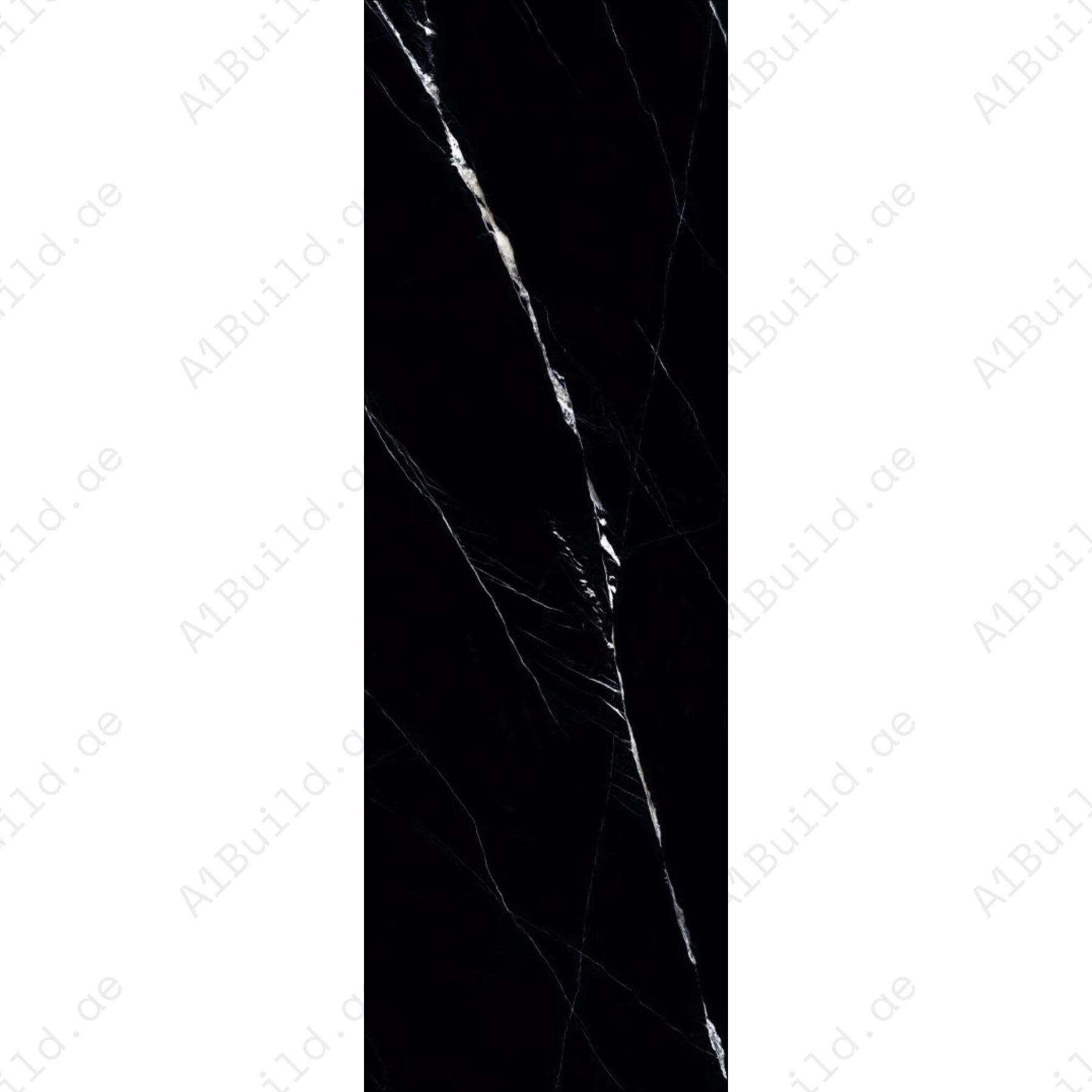 Black Marquina (80x240cm 15mm Random Polished Finished Indoor Floor, Wall & Counter Slabs)