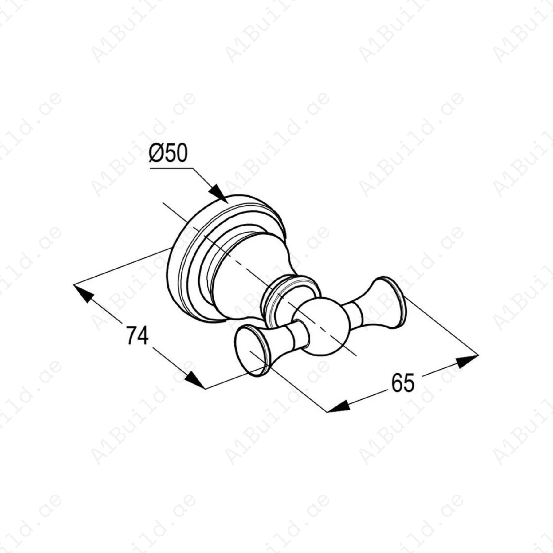 BrassDoubleRobeHook_ChromeWallFasteningwithScrewsandDowels