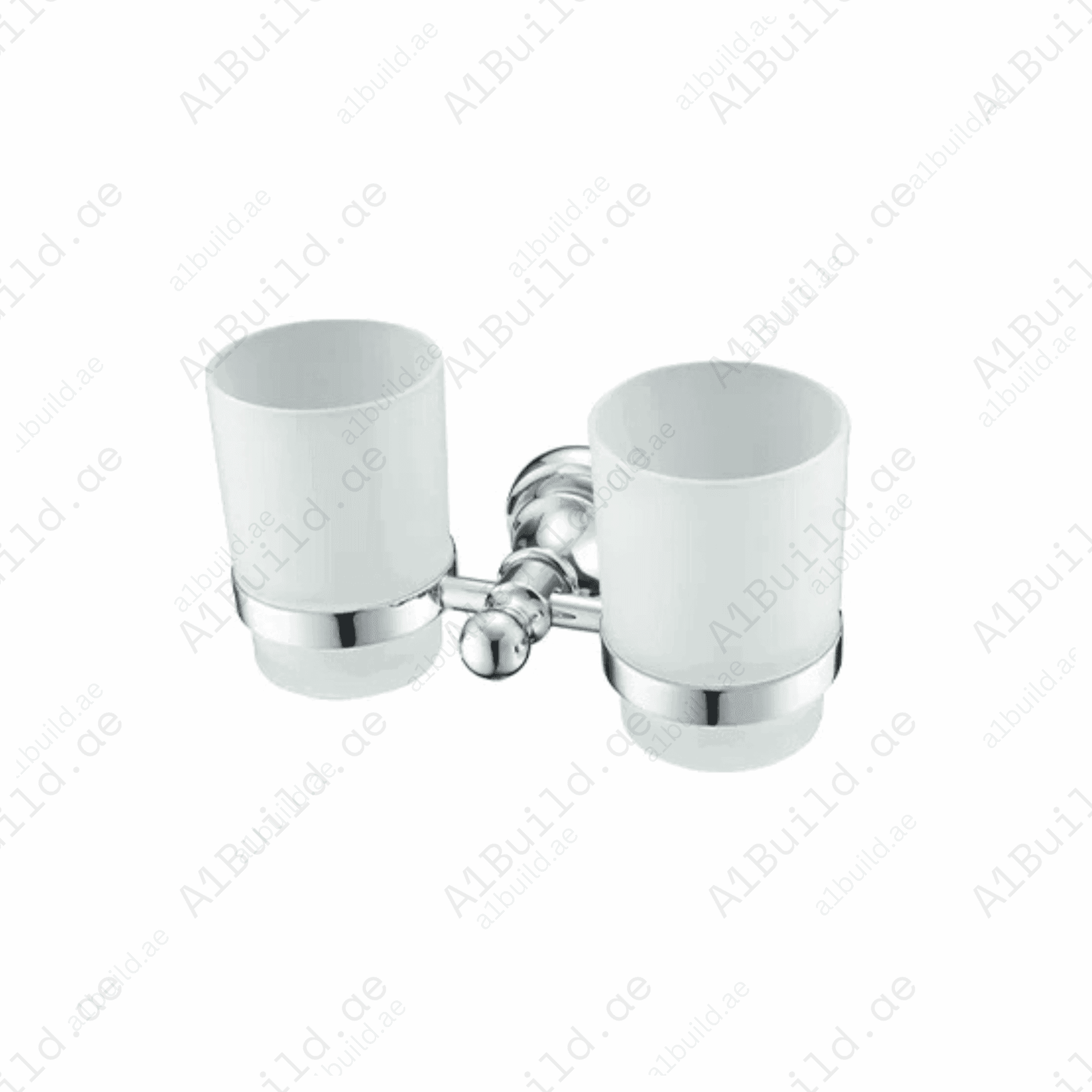 BrassDoubleTumblerHolderwithTwoFrostedGlasses-ChromeFinish_2