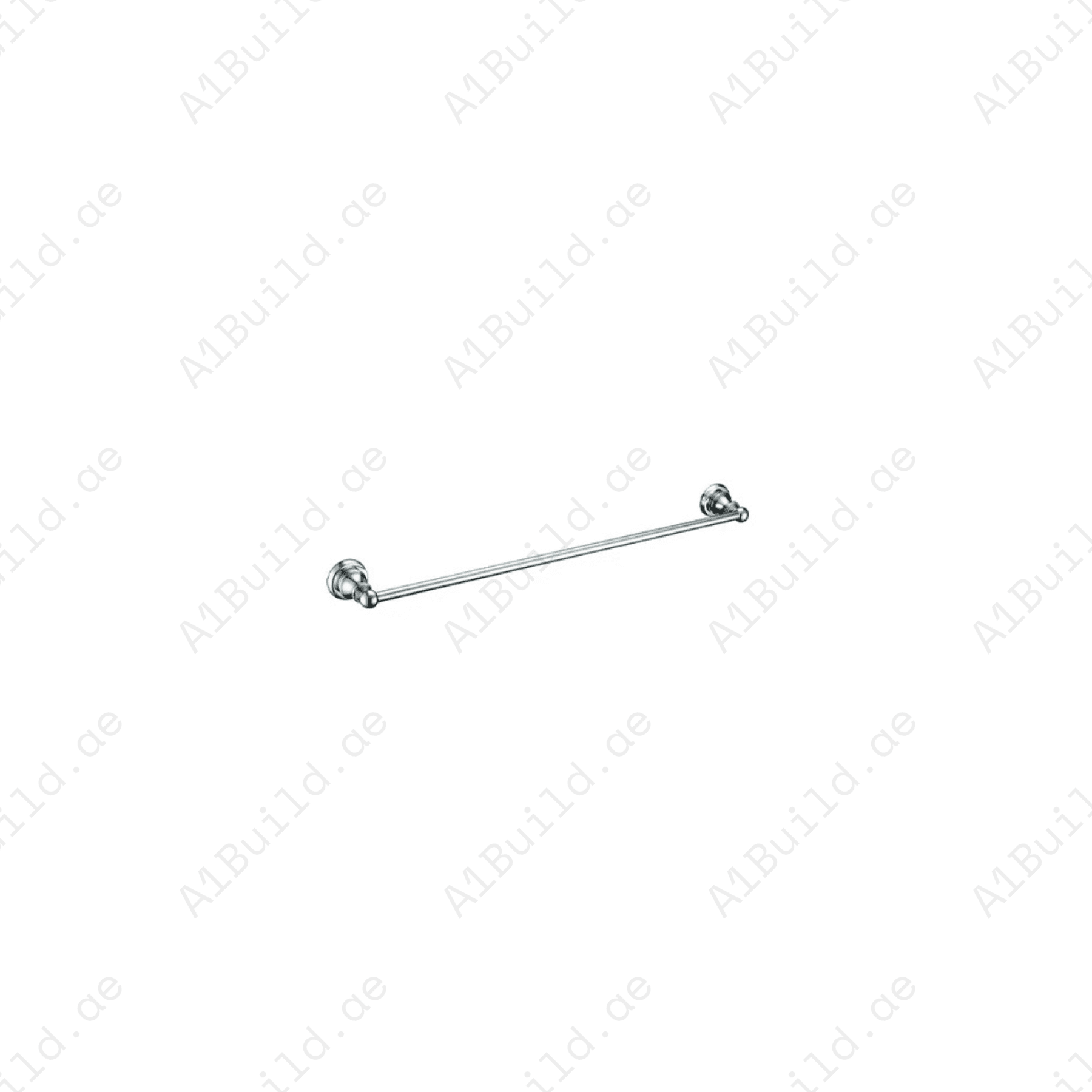 Brass Single Towel Bar in Chrome | Wall Fastening with Screws & Dowels