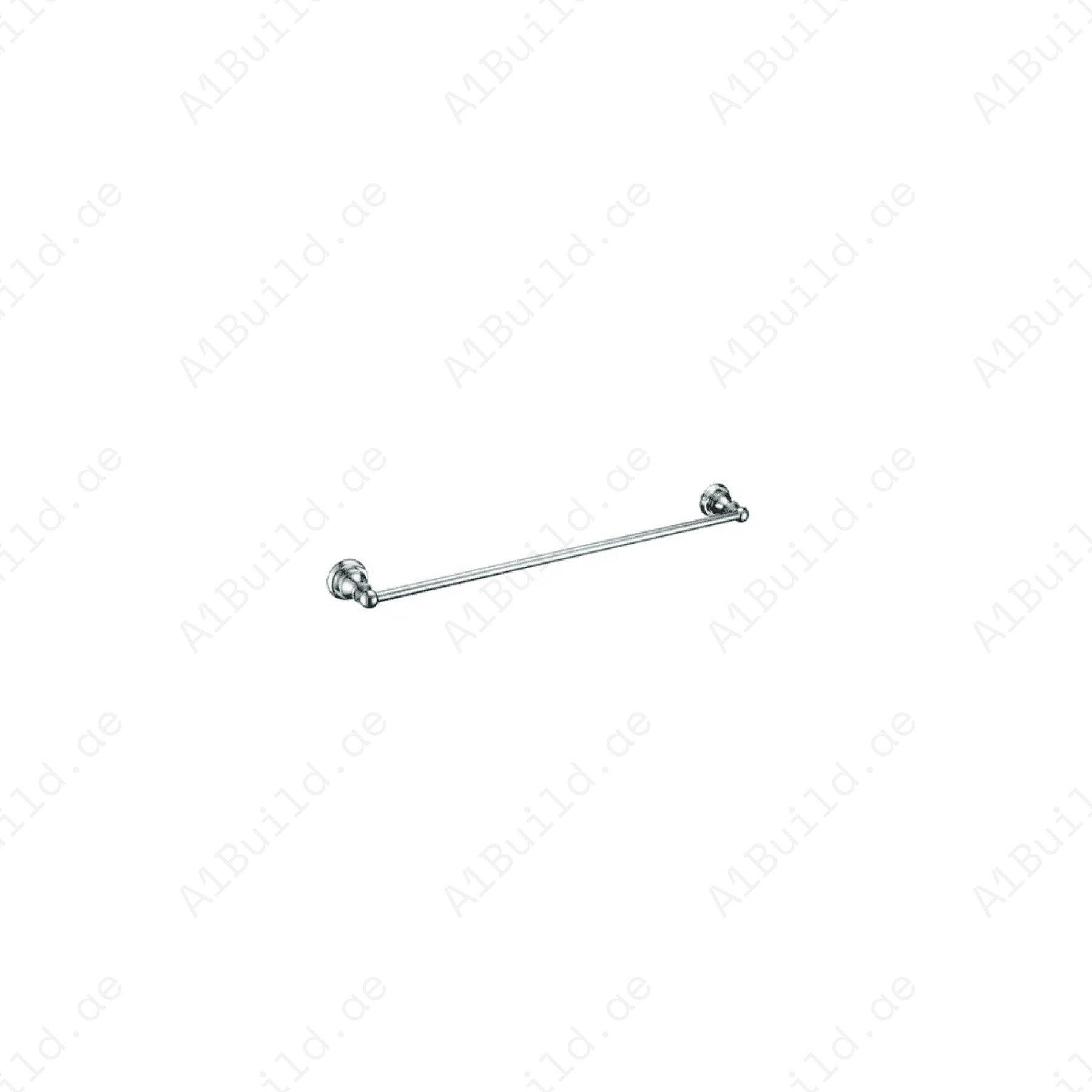 Brass Single Towel Bar in Chrome | Wall Fastening with Screws & Dowels