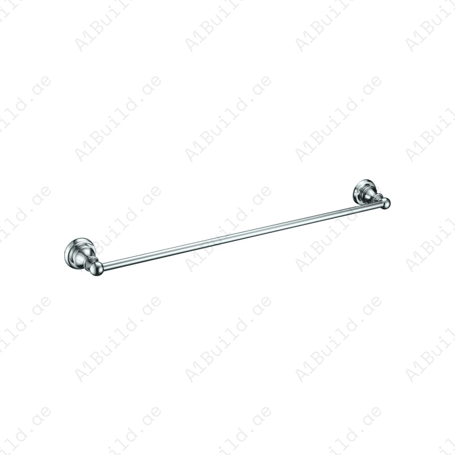 Brass Single Towel Bar in Chrome | Wall Fastening with Screws & Dowels