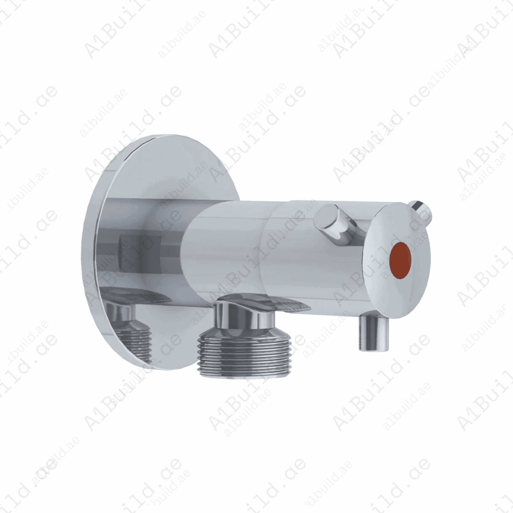 Brass Angle Valve DN15 Chrome – Hot and Cold Control, Ceramic Disc, Stainless Steel Rosette